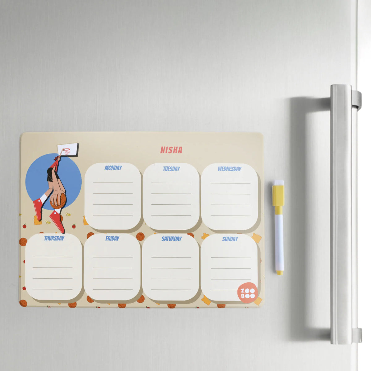 Personalised Basketball Fever Girl Weekly Planner for Kids - image 4