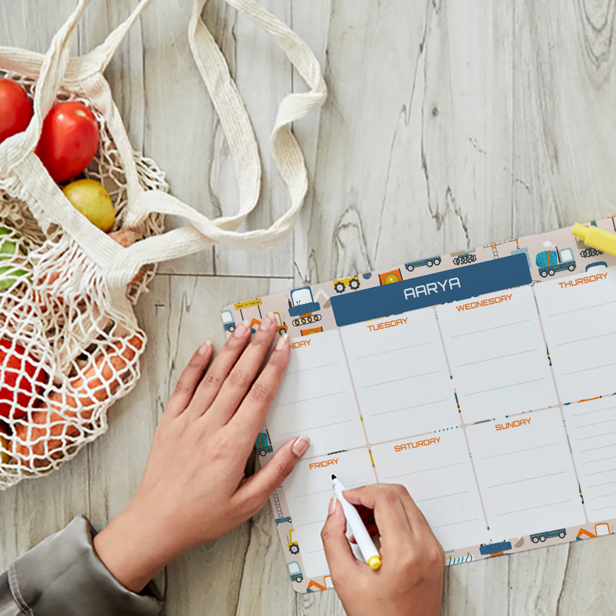 Personalised Construction Site Weekly Planner for Kids - image 3