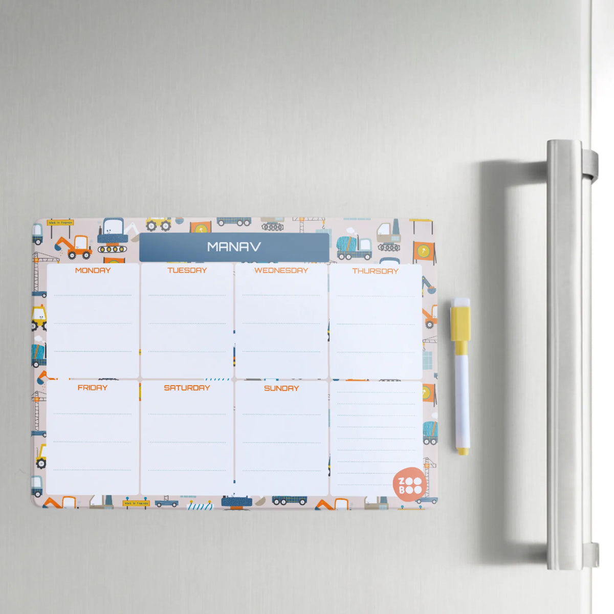 Personalised Construction Site Weekly Planner for Kids - image 4