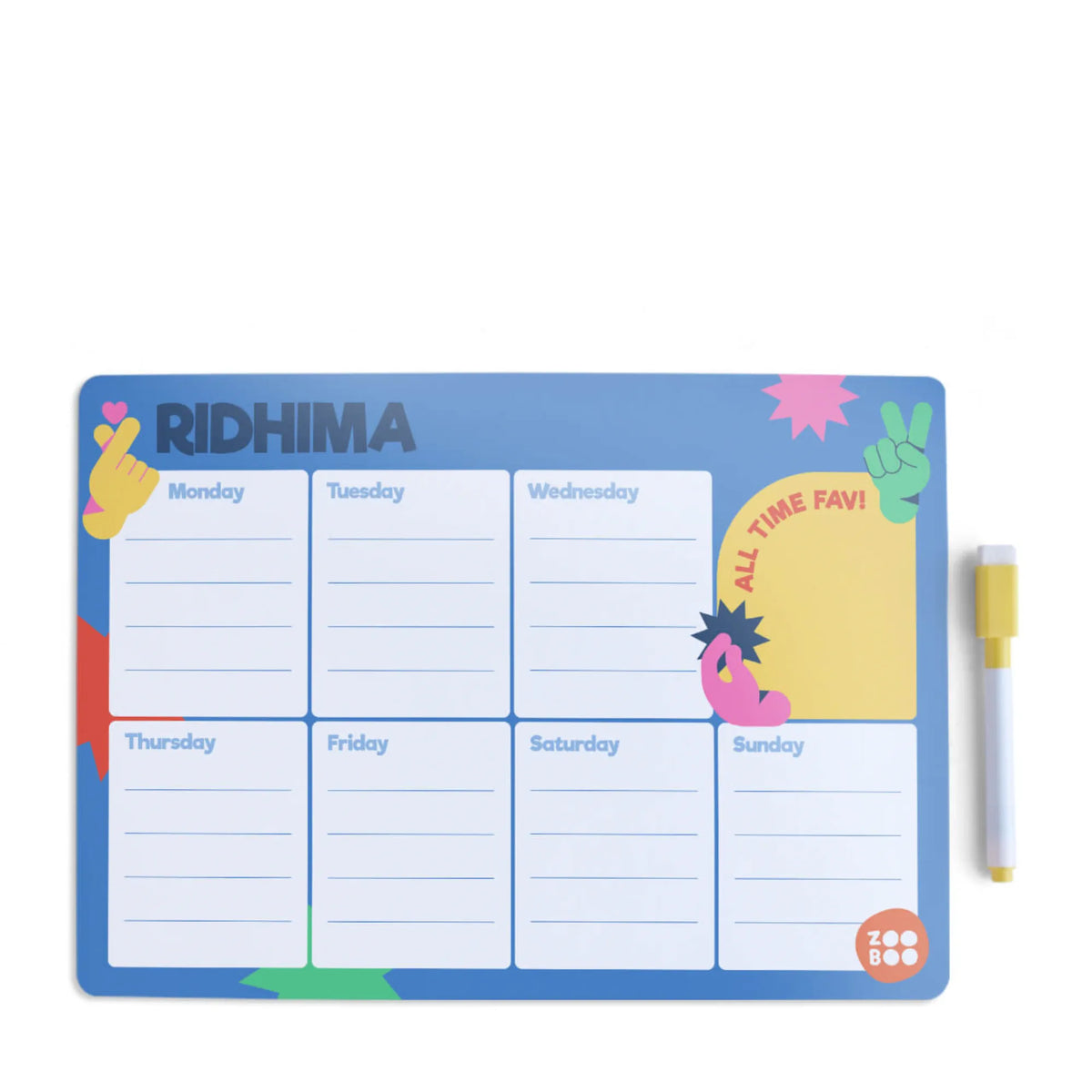 Personalised Emoji Moves Weekly Planner for Kids - image 1