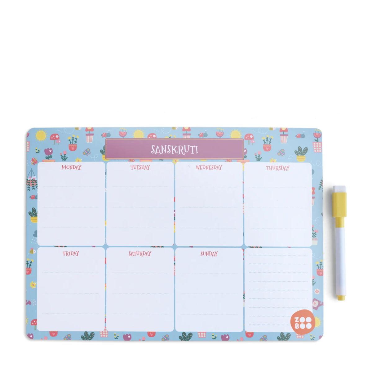 Personalised Enchanted Garden Weekly Planner for Kids - image 1