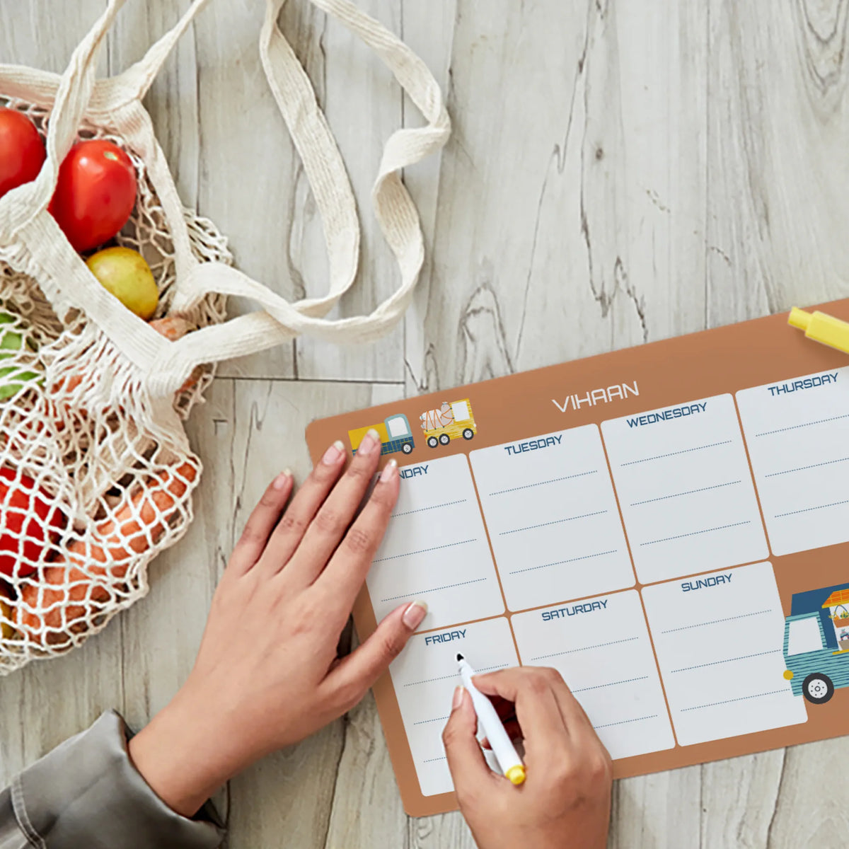 Personalised Food Truck Weekly Planner for Kids - image 3