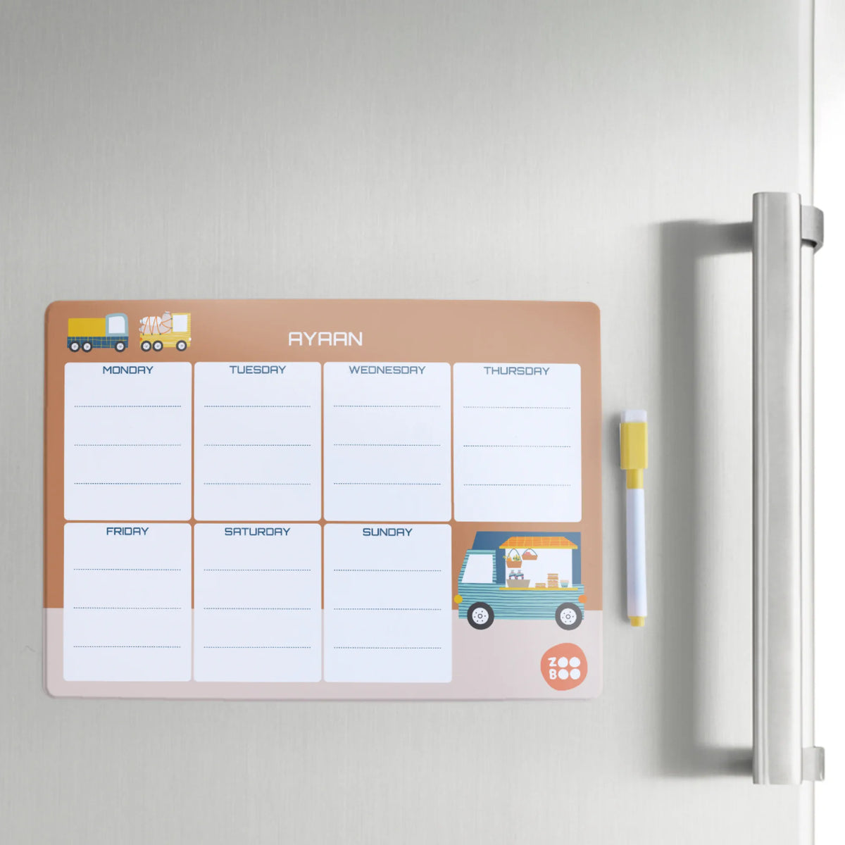 Personalised Food Truck Weekly Planner for Kids - image 4