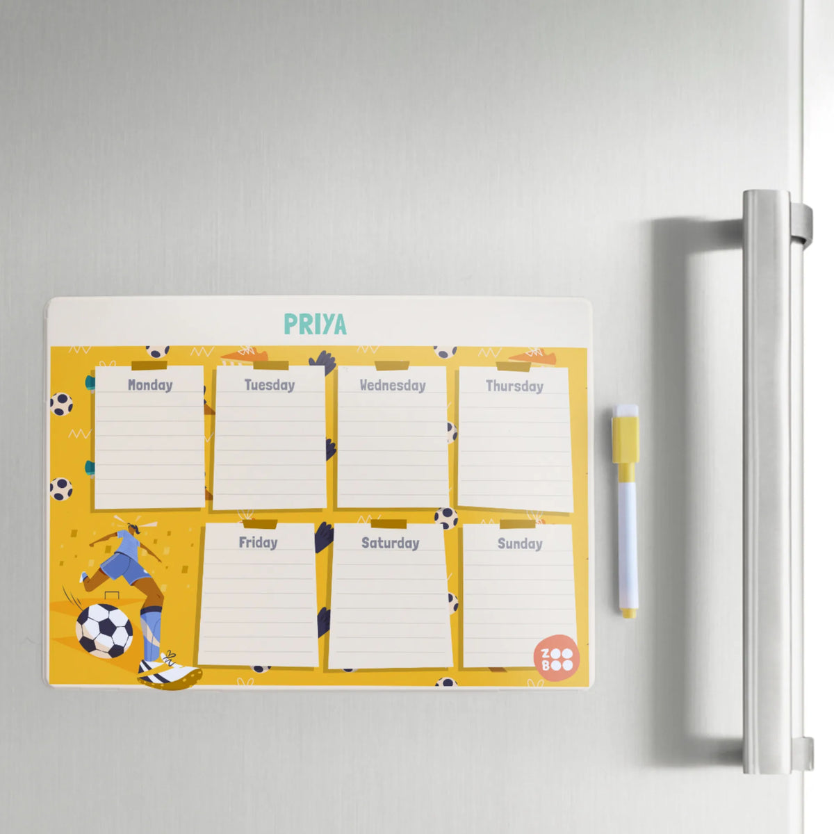 Personalised Football Goals Girl Weekly Planner for Kids - image 4