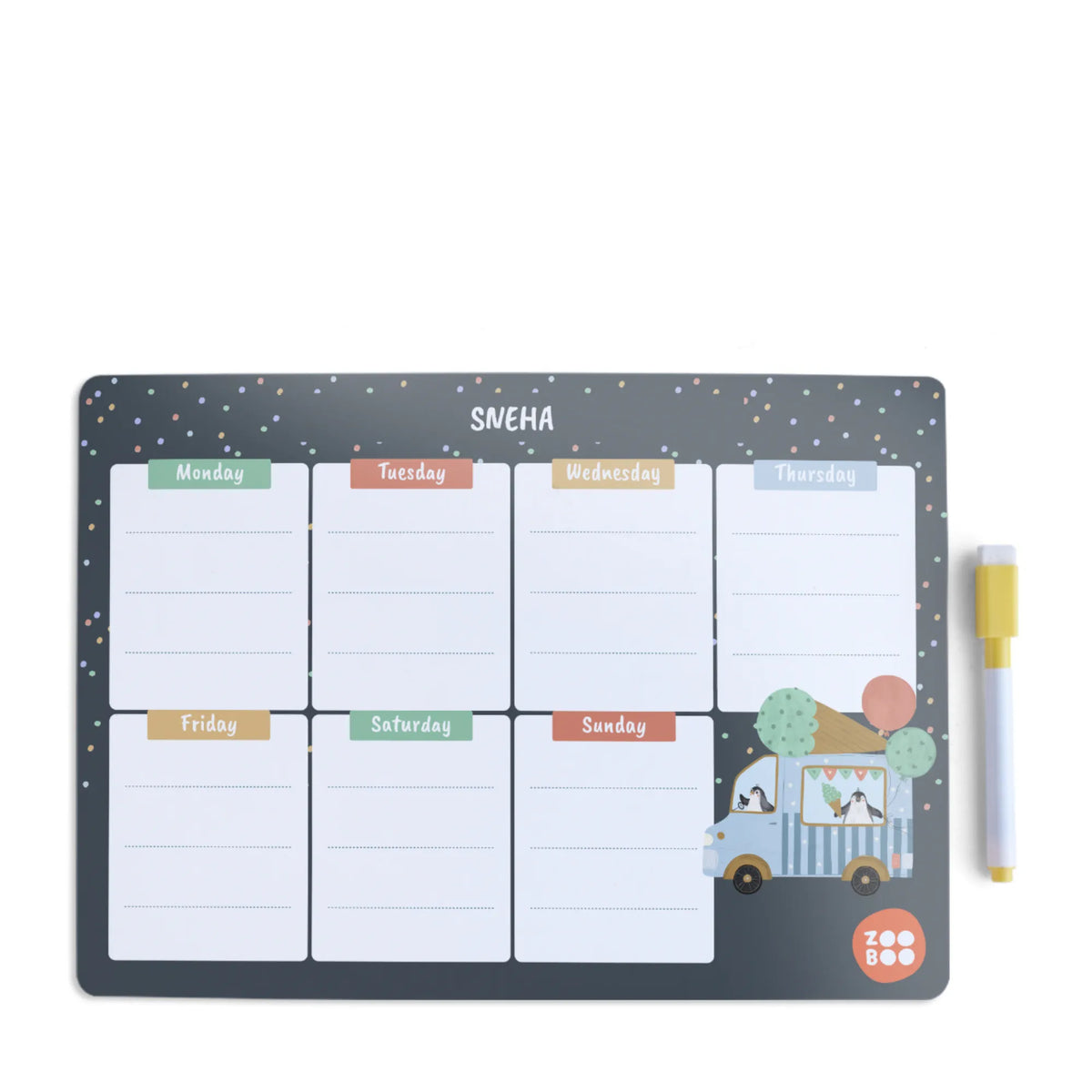 Personalised Ice Cream Fun Weekly Planner for Kids - image 1