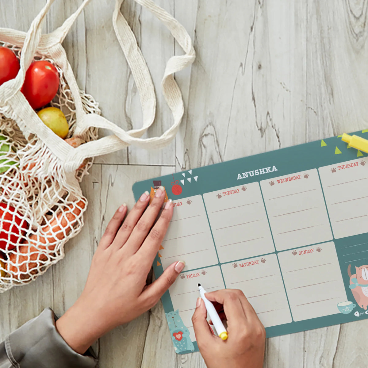 Personalised Kitty Cat Weekly Planner for Kids - image 3