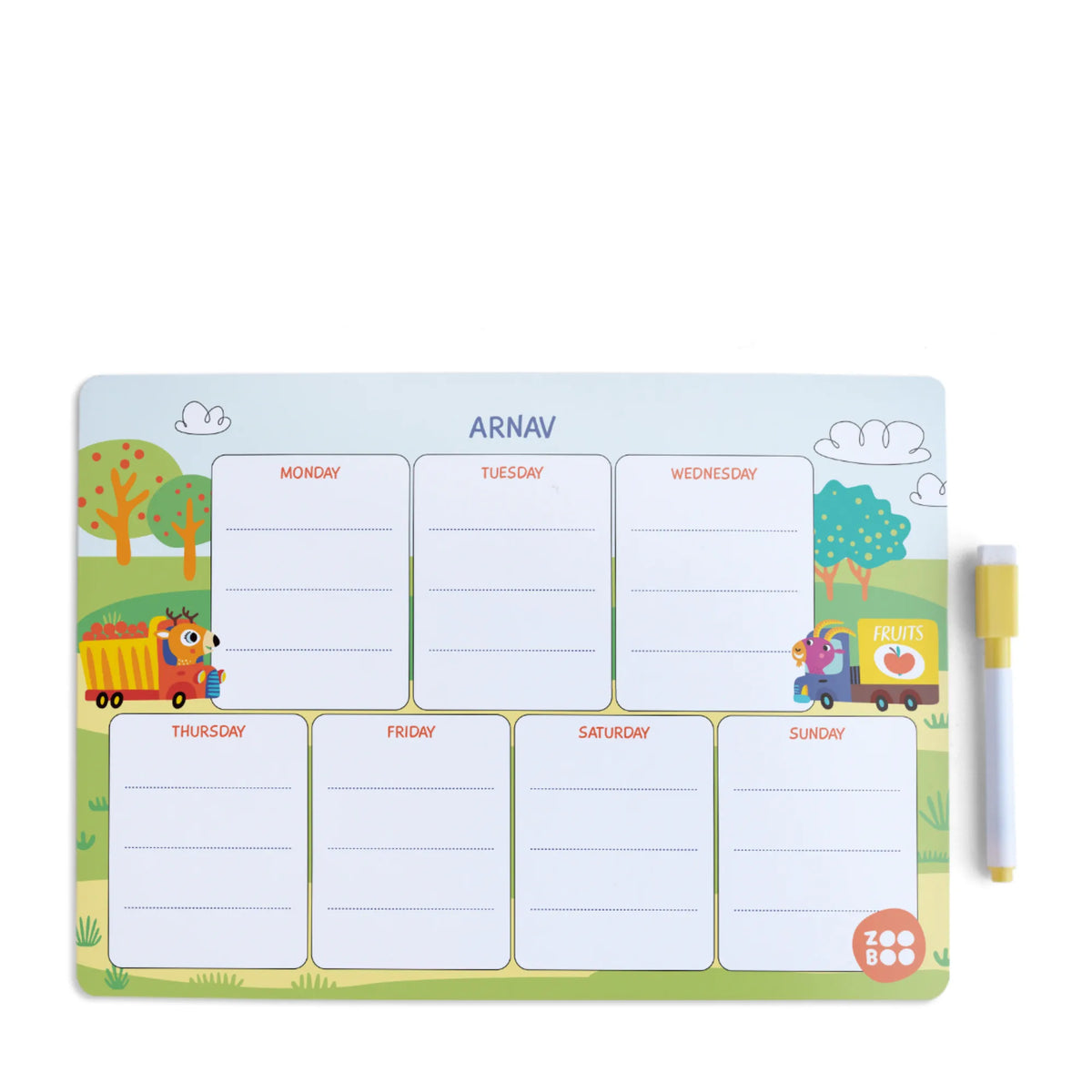 Personalised Let's Travel Weekly Planner for Kids - image 1
