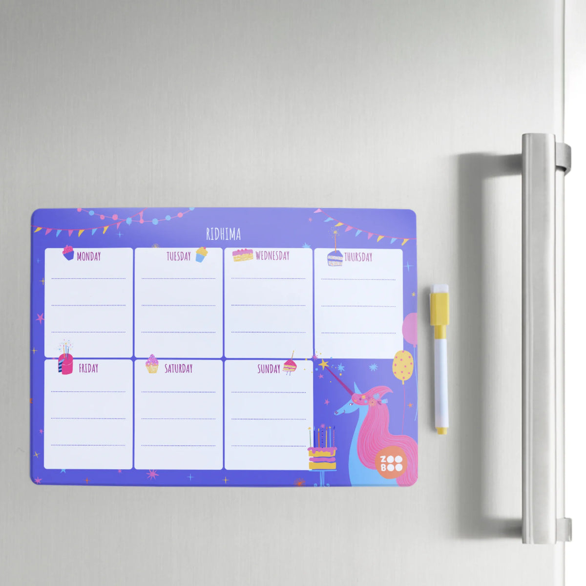 Personalised Magical Unicorn Weekly Planner for Kids - image 4