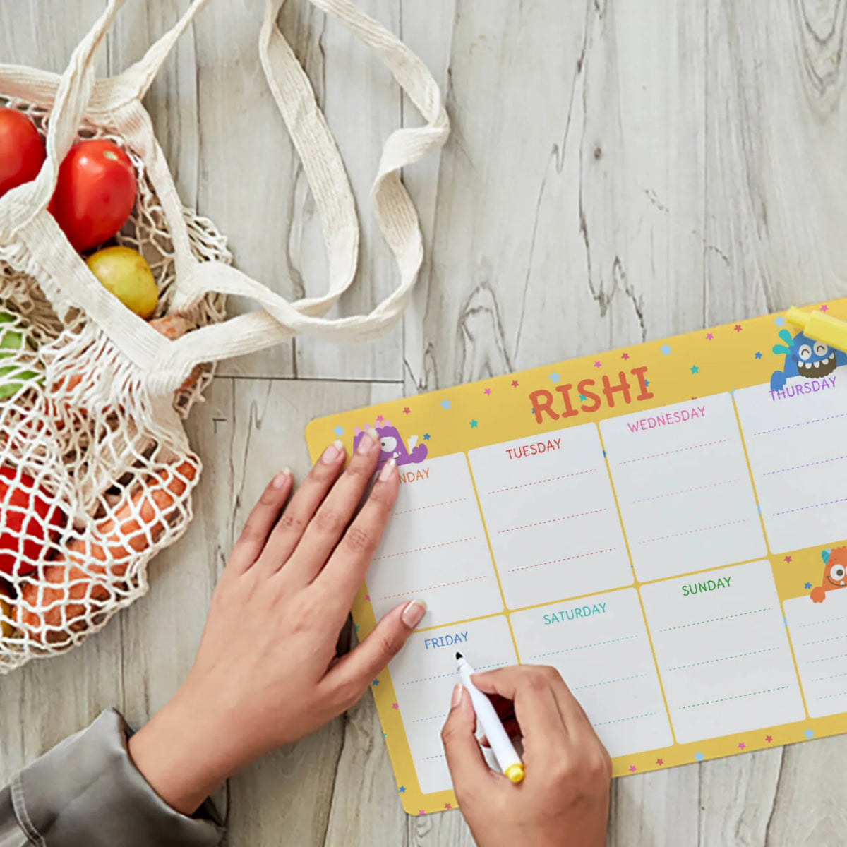 Personalised Monster Party Weekly Planner for Kids - image 3