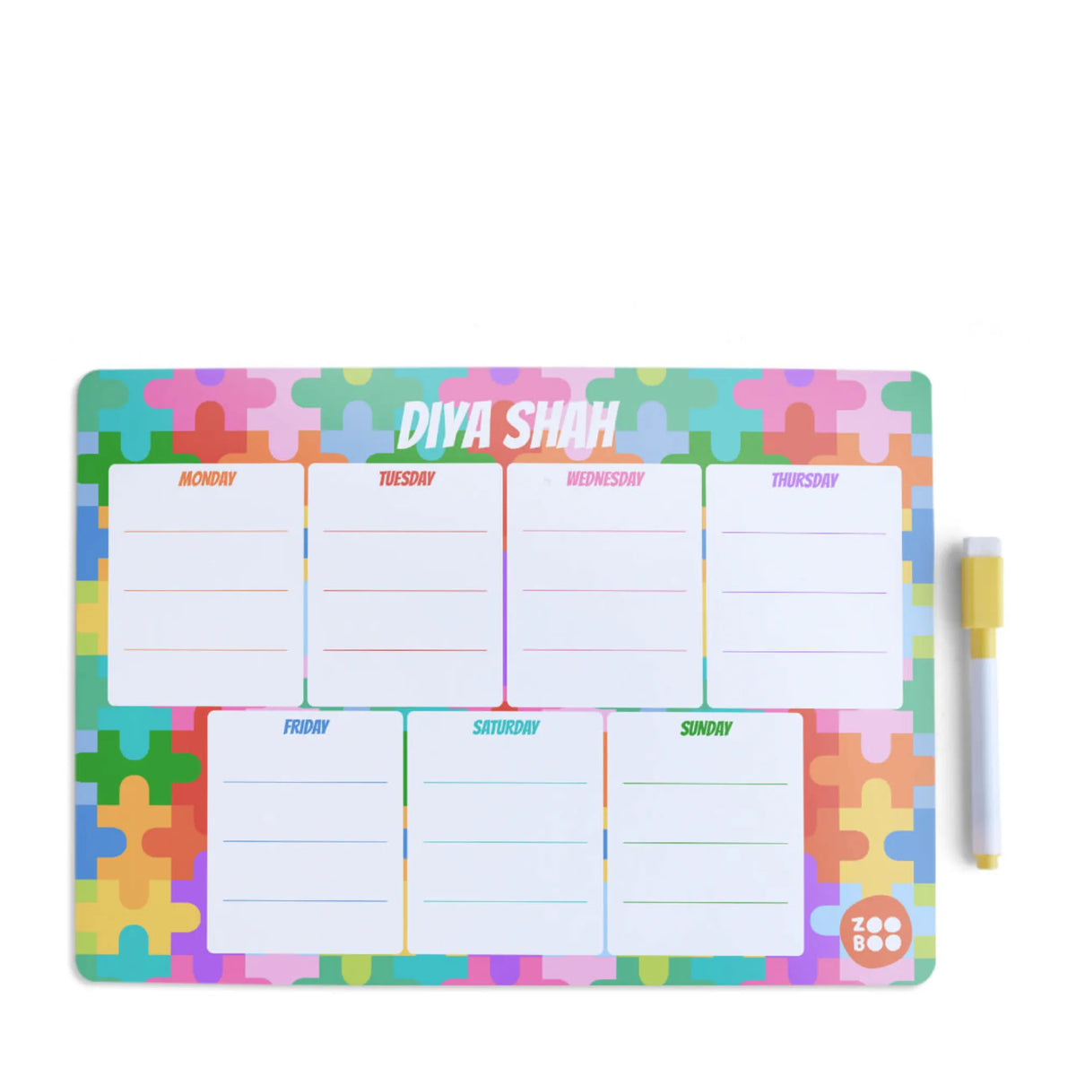 Personalised Puzzle Pop Weekly Planner for Kids - image 1