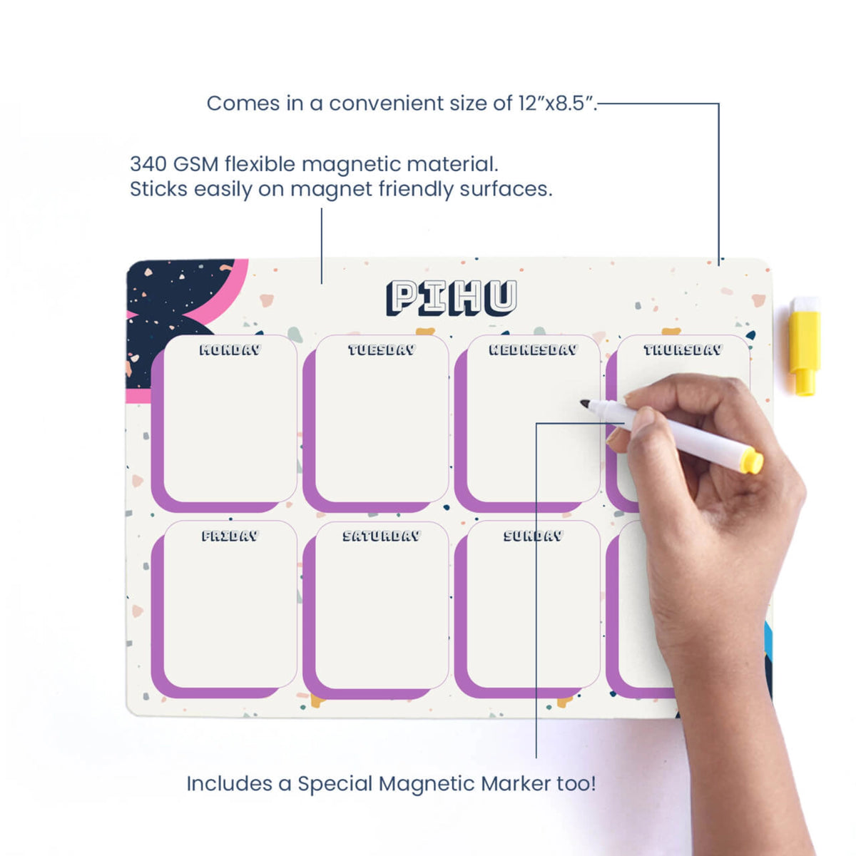 Personalised Terrazzo Pop Weekly Planner for Kids - image 4