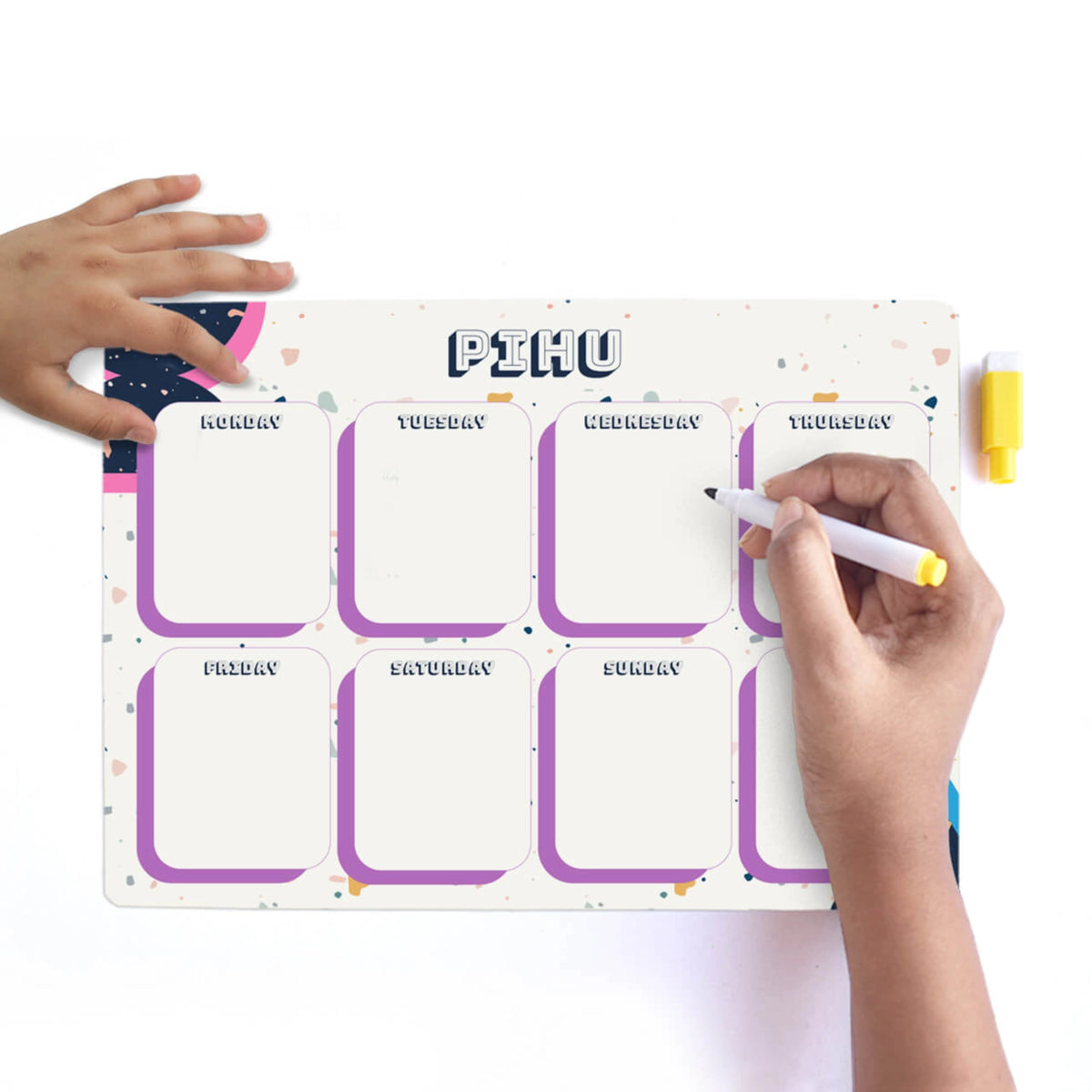 Personalised Terrazzo Pop Weekly Planner for Kids - image 5