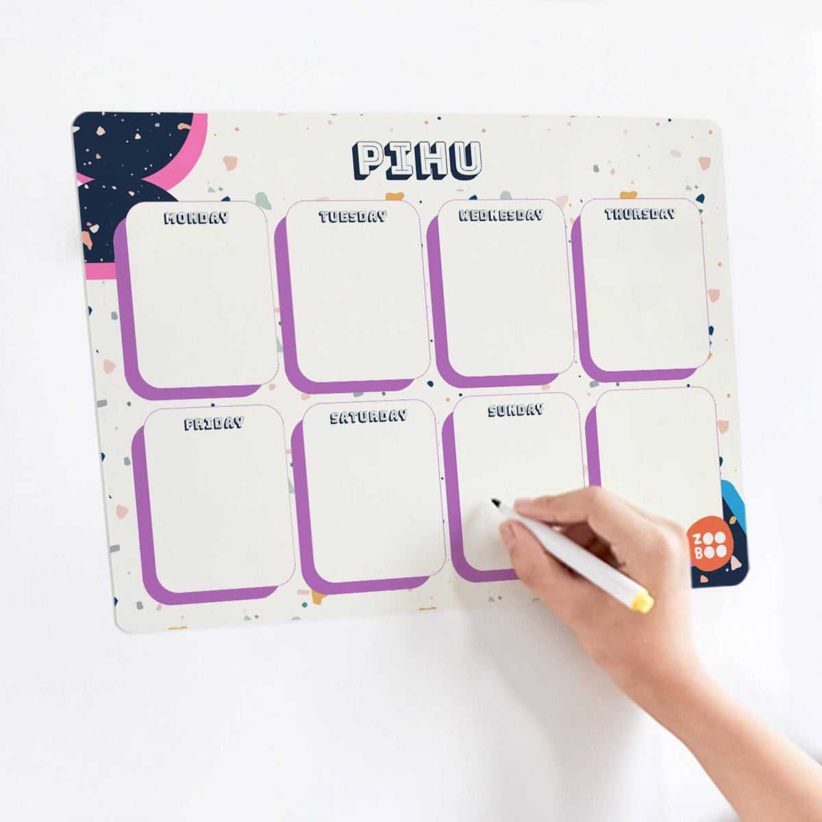 Personalised Terrazzo Pop Weekly Planner for Kids - image 7