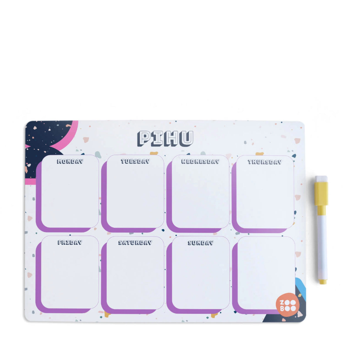 Personalised Terrazzo Pop Weekly Planner for Kids - image 1