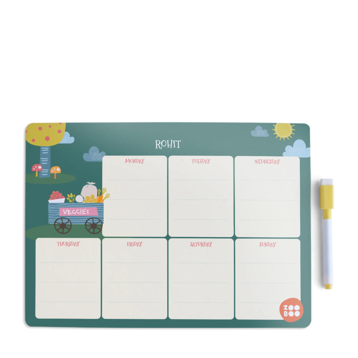 Personalised Veggie Power Weekly Planner for Kids - image 1