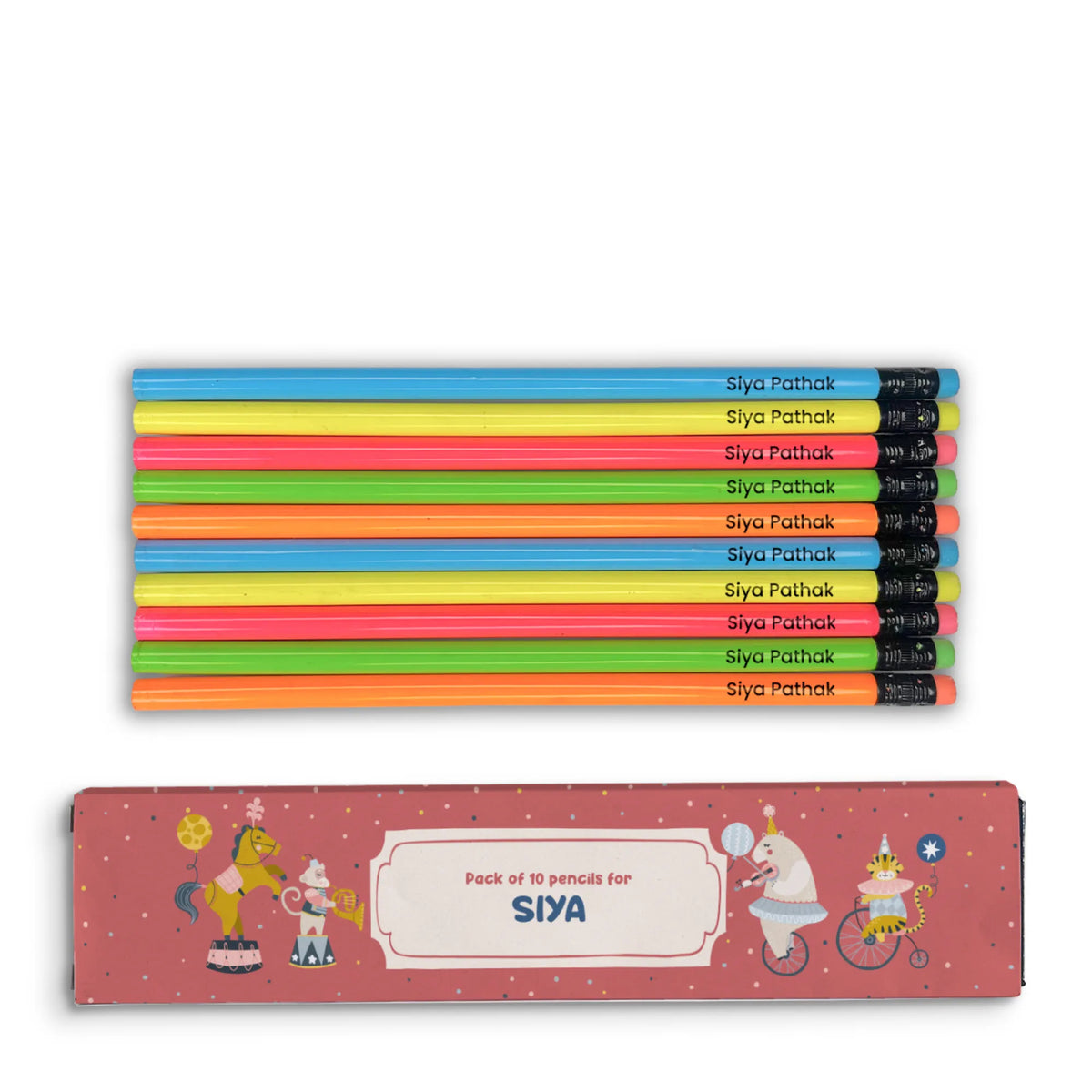 Personalised Animal Circus Doms Personalized Pencils with Names - image 1