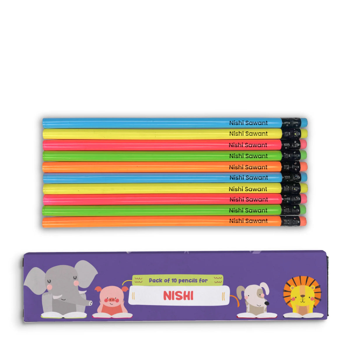 Personalised Animal Library Doms Personalized Pencils with Names - image 1