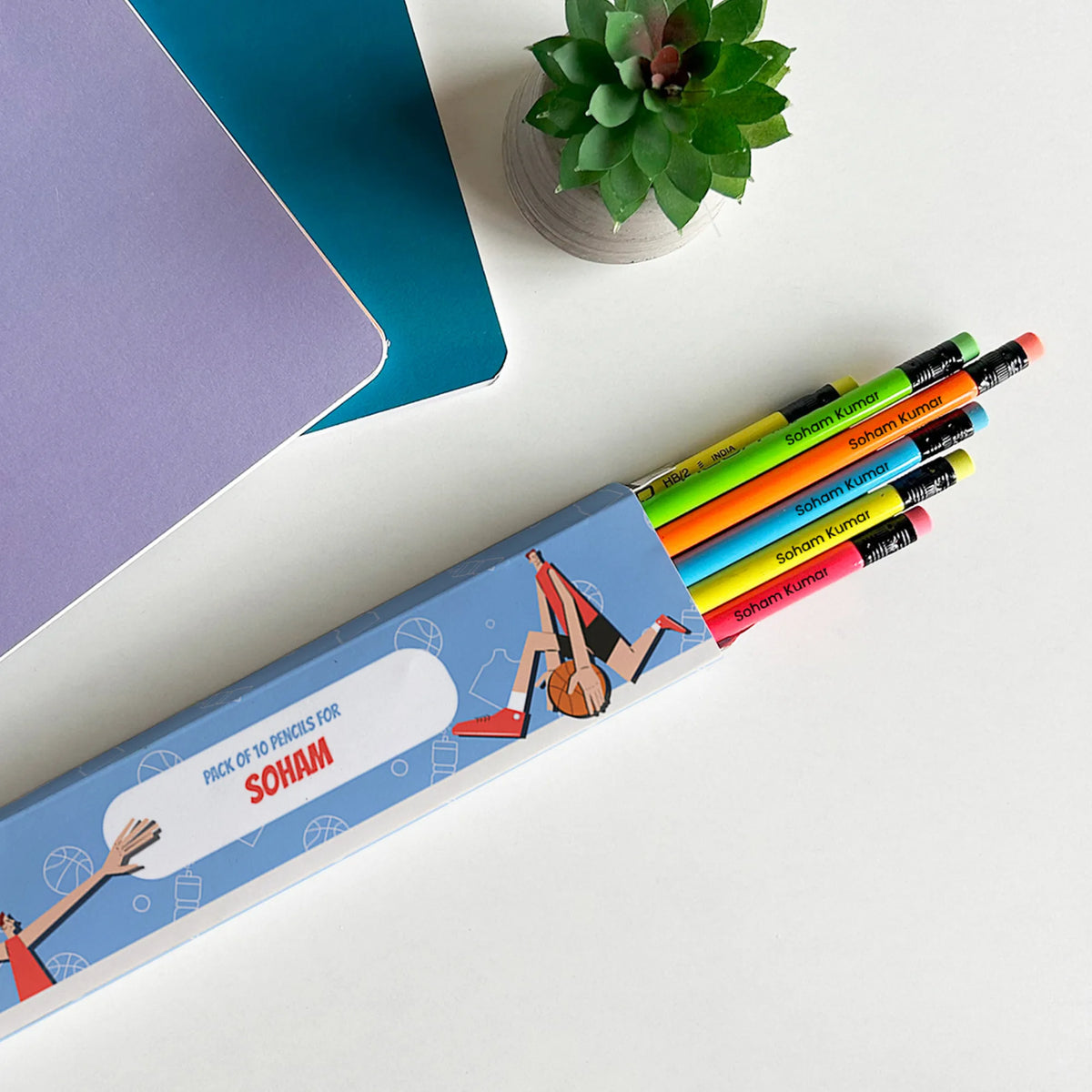 Personalised Basketball Fever Boy Doms Personalized Pencils with Names - image 2