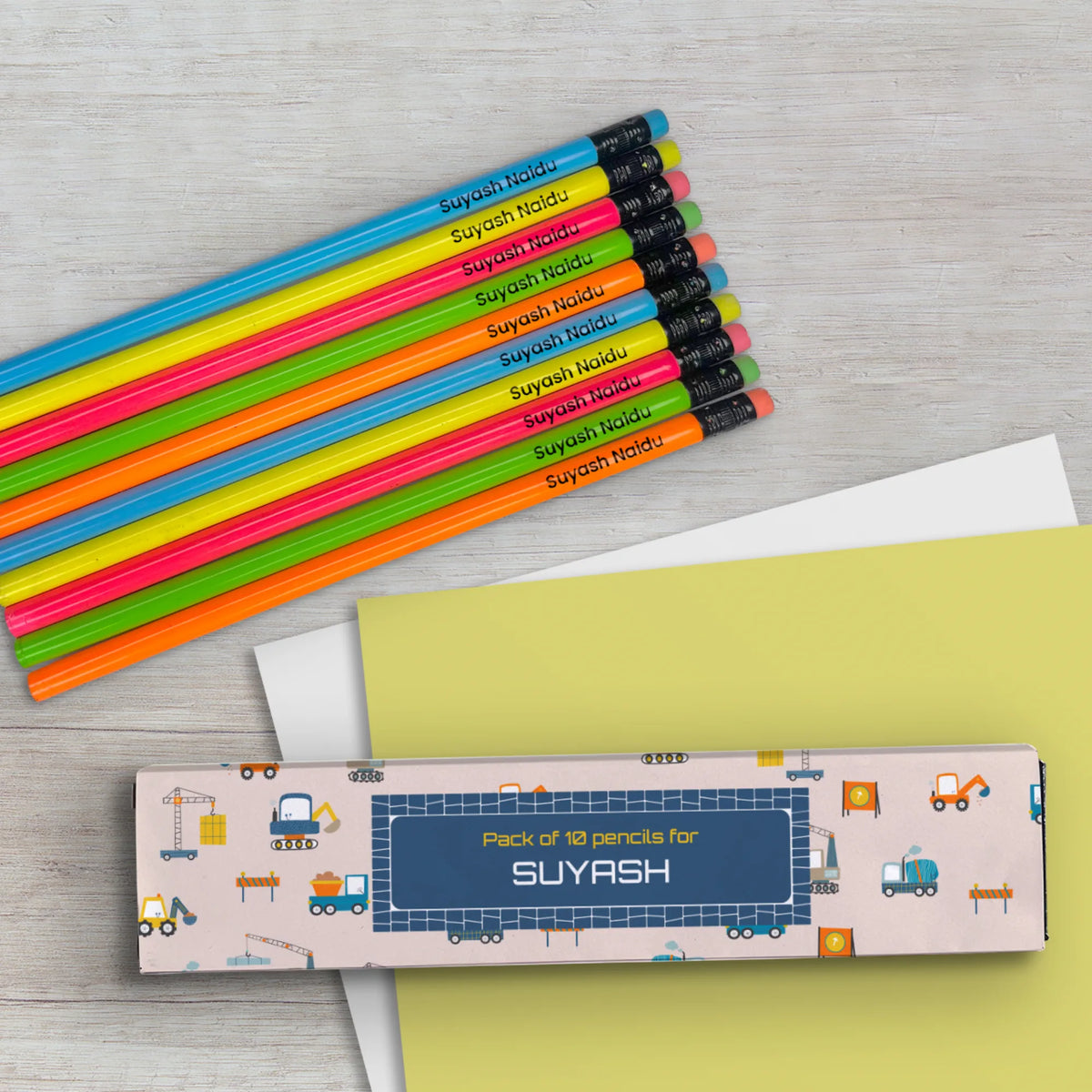 Personalised Construction Site Doms Personalized Pencils with Names - image 4