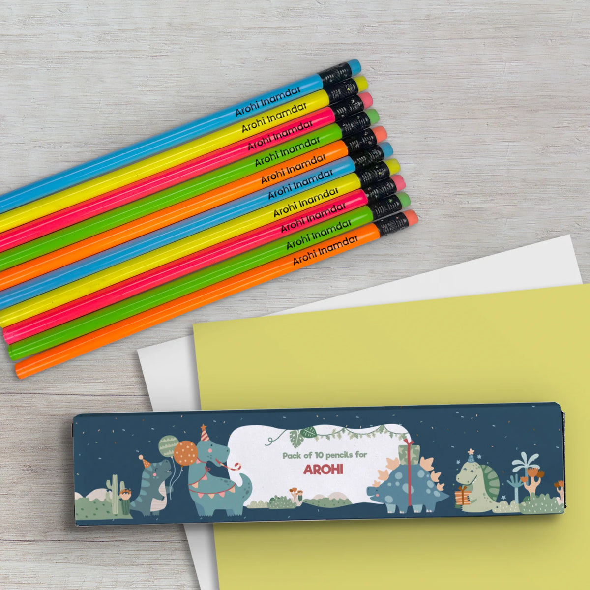 Personalised Dino Party Doms Personalized Pencils with Names - image 4