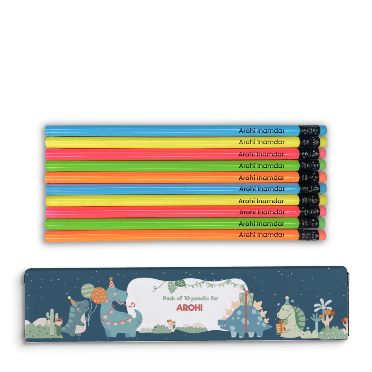 Personalised Dino Party Doms Personalized Pencils with Names - image 1