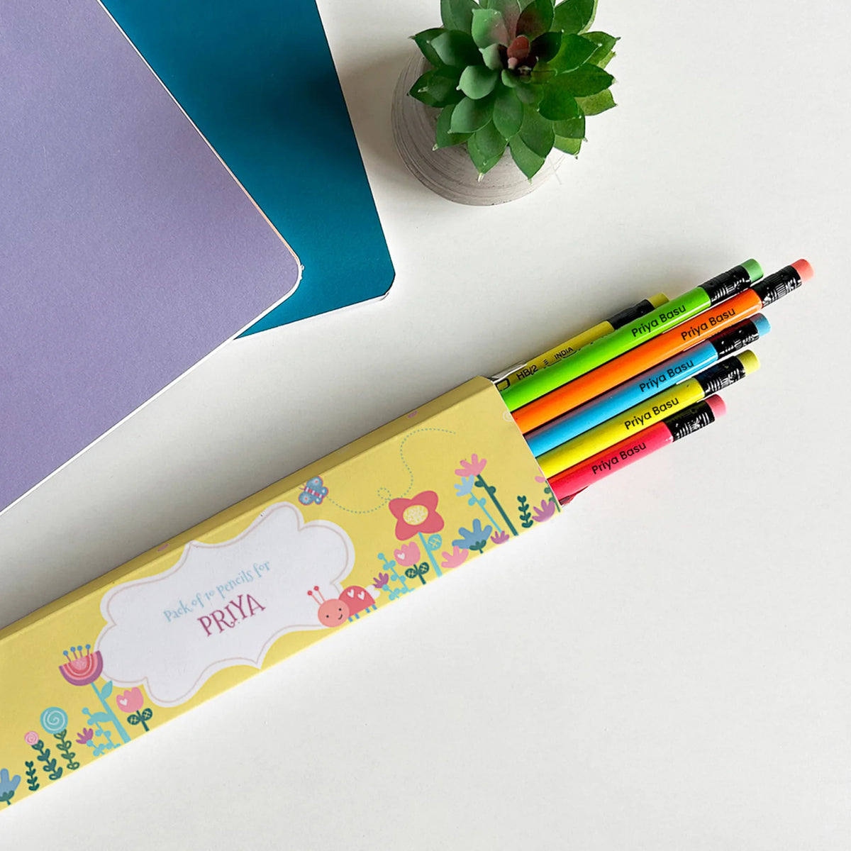 Personalised Flower Power Doms Personalized Pencils with Names - image 2