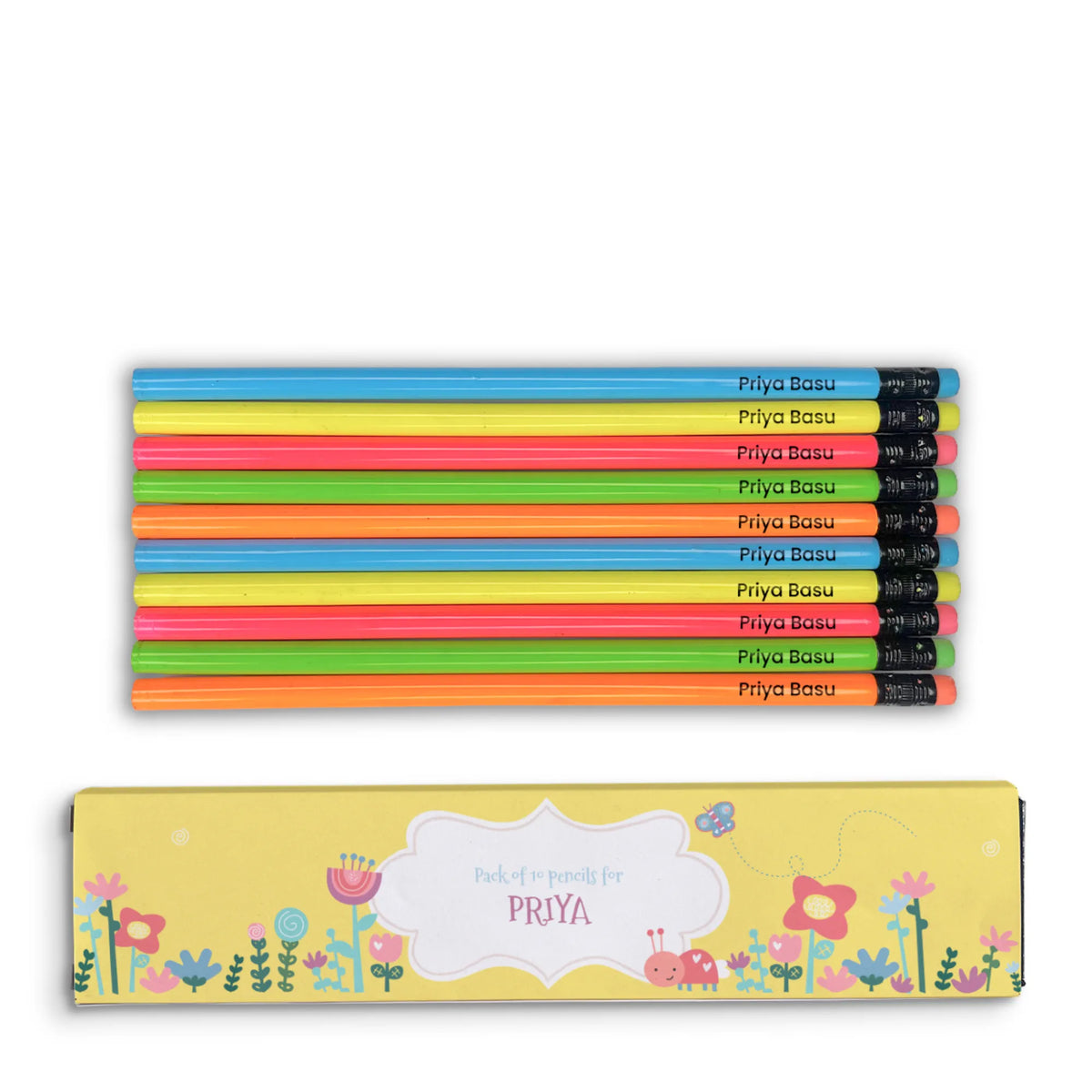 Personalised Flower Power Doms Personalized Pencils with Names - image 1