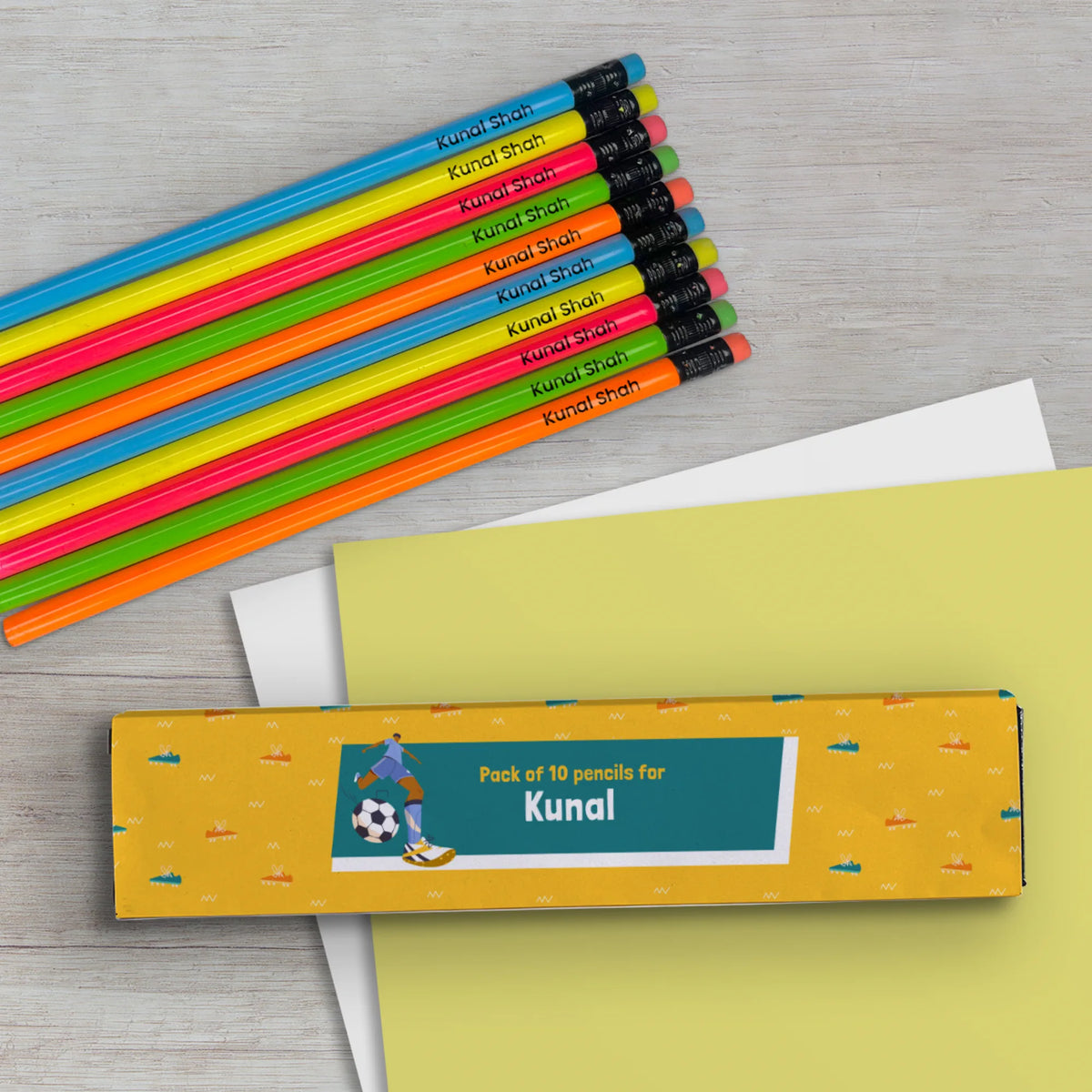 Personalised Football Goals Boy Doms Personalized Pencils with Names - image 2