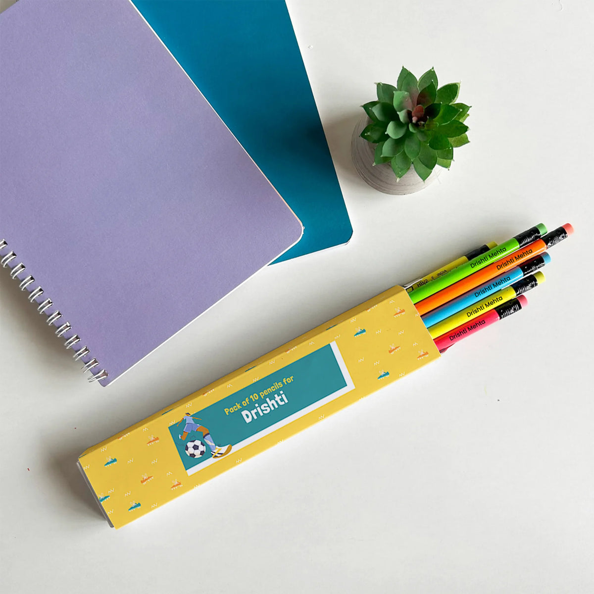 Personalised Football Goals Girl Doms Personalized Pencils with Names - image 2