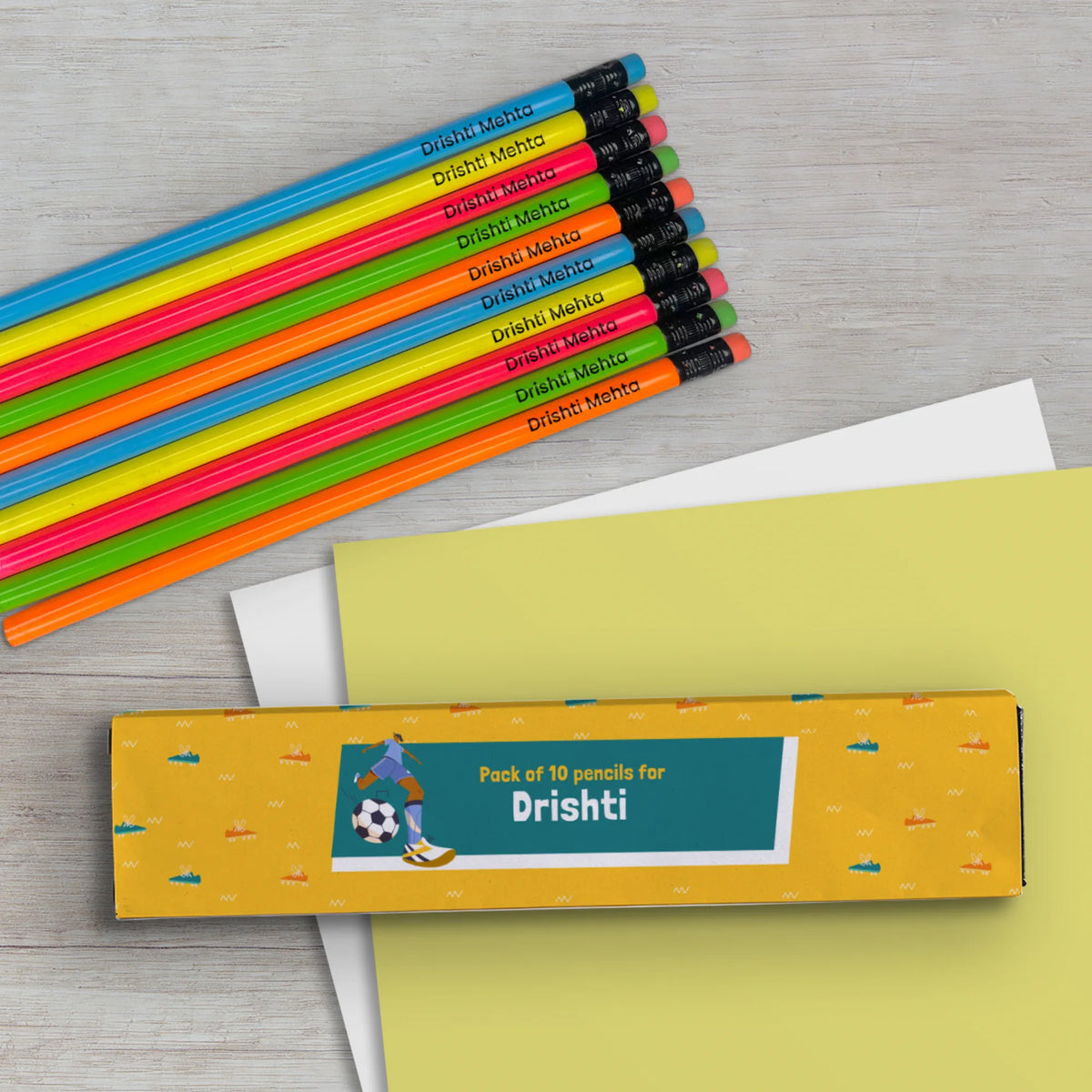 Personalised Football Goals Girl Doms Personalized Pencils with Names - image 4
