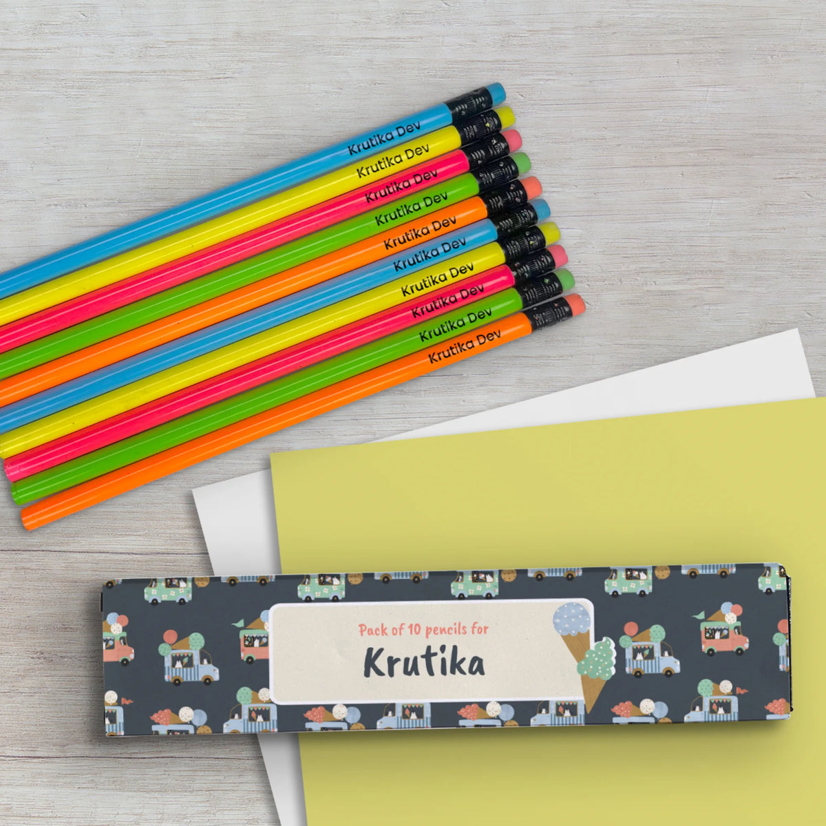 Personalised Ice Cream Fun Doms Personalized Pencils with Names - image 4