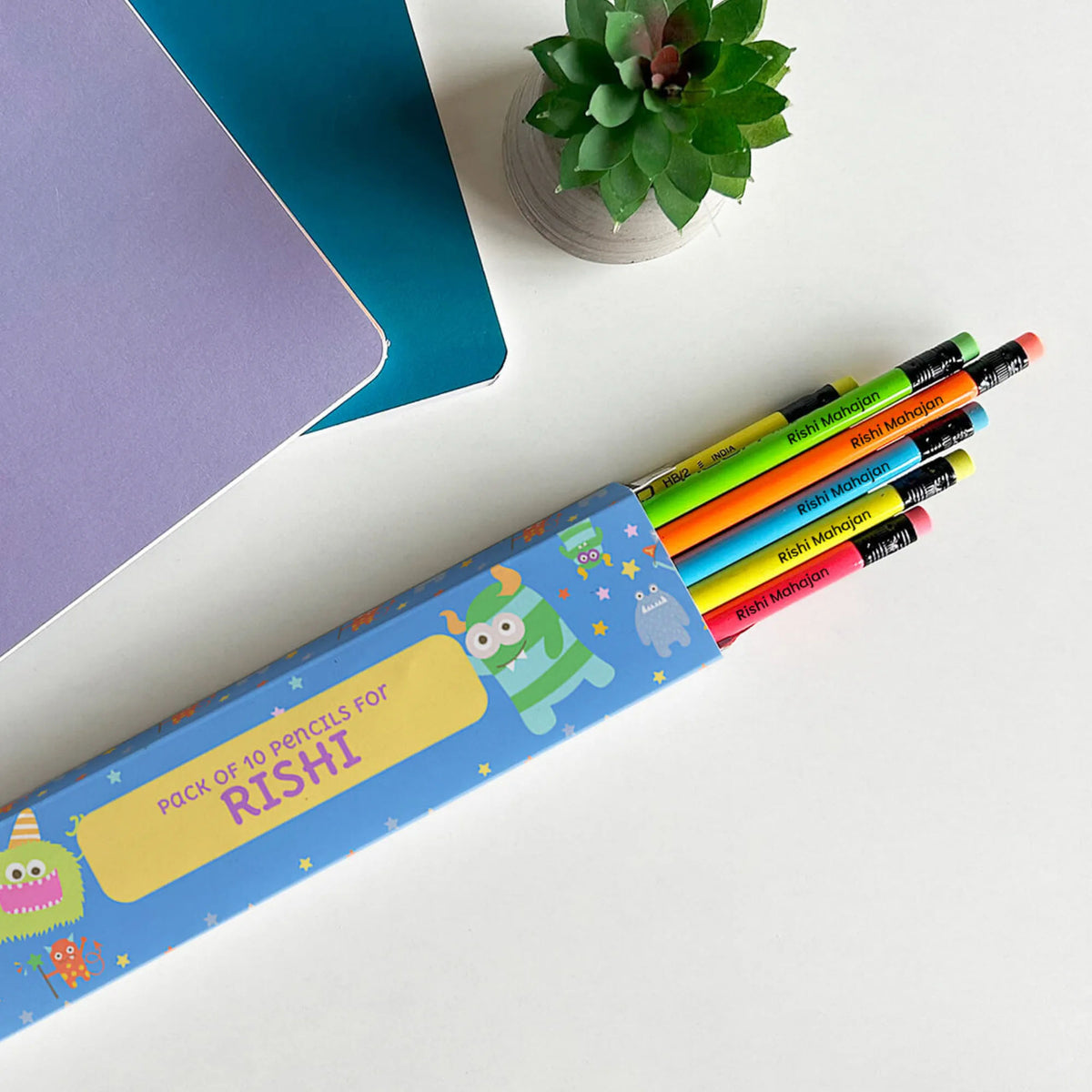 Personalised Monster Party Doms Personalized Pencils with Names - image 2