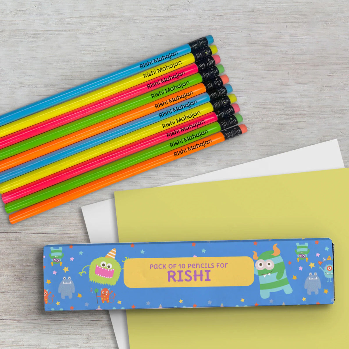 Personalised Monster Party Doms Personalized Pencils with Names - image 4