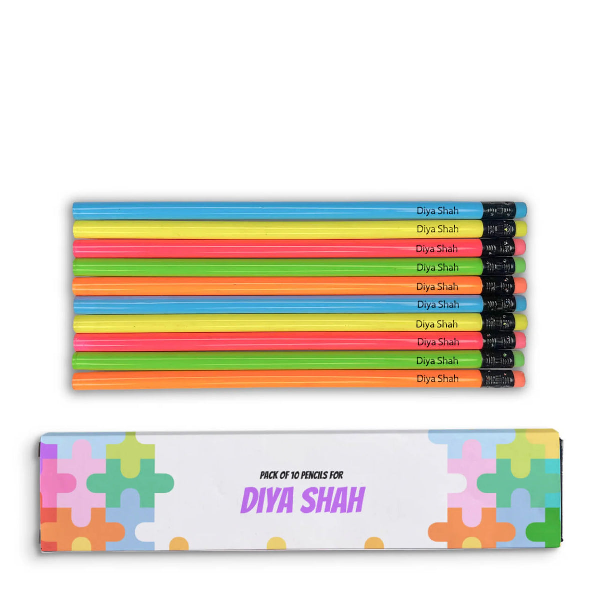Personalised Puzzle Pop Doms Personalized Pencils with Names - image 1