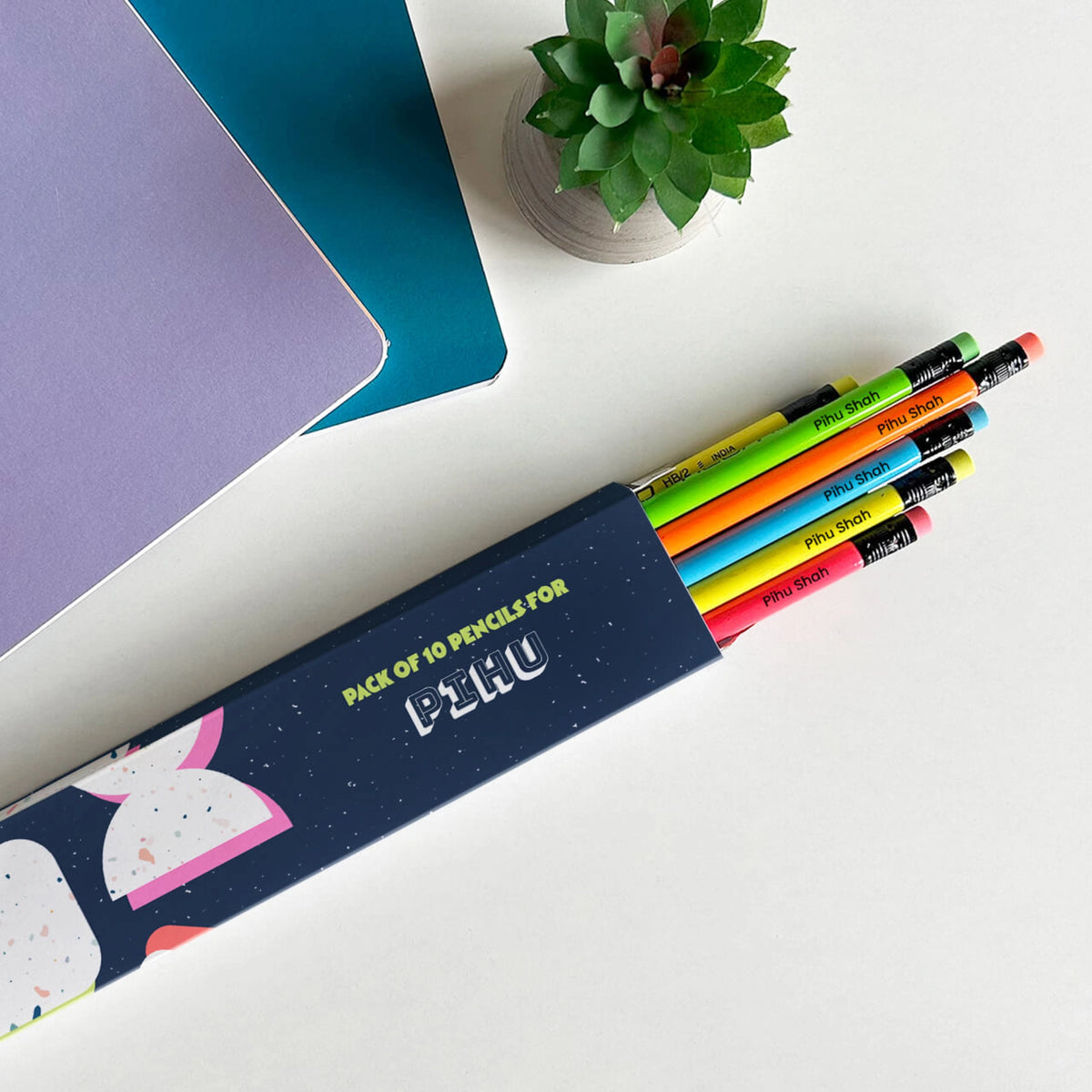 Personalised Terrazzo Pop Doms Personalized Pencils with Names - image 2