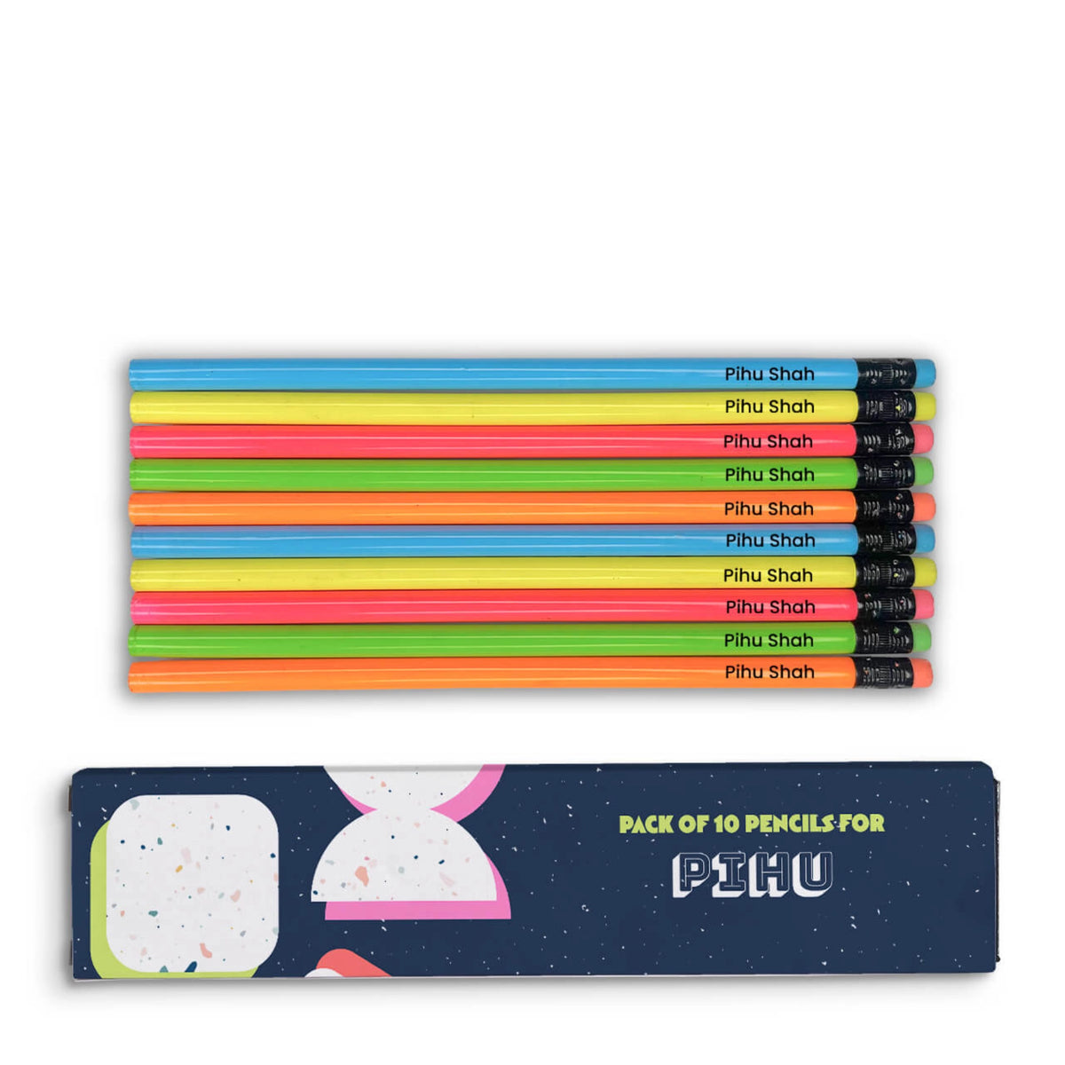Personalised Terrazzo Pop Doms Personalized Pencils with Names - image 1