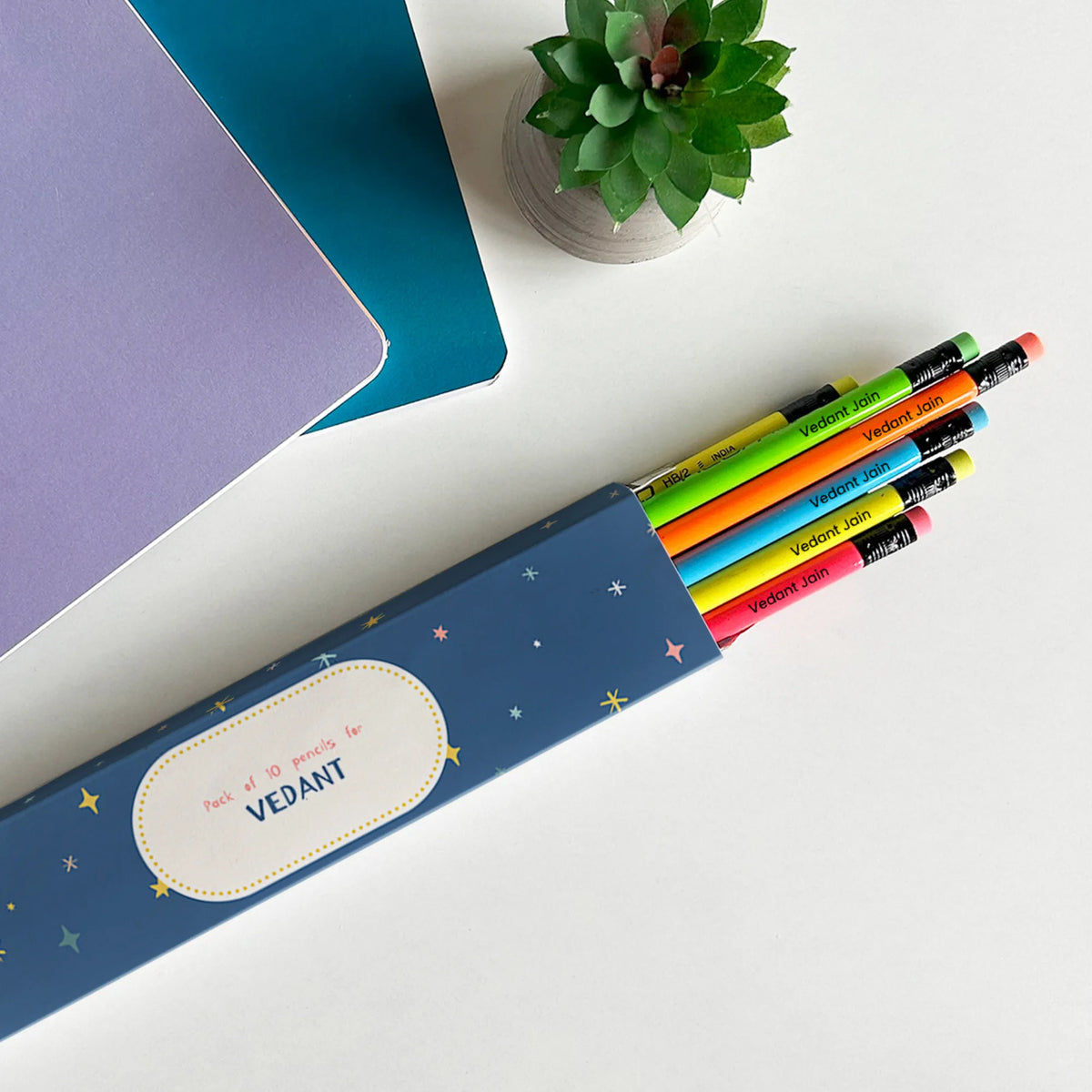 Personalised Twinkling Stars Doms Personalized Pencils with Names - image 2