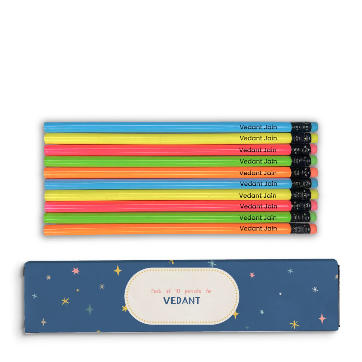Personalised Twinkling Stars Doms Personalized Pencils with Names - image 1