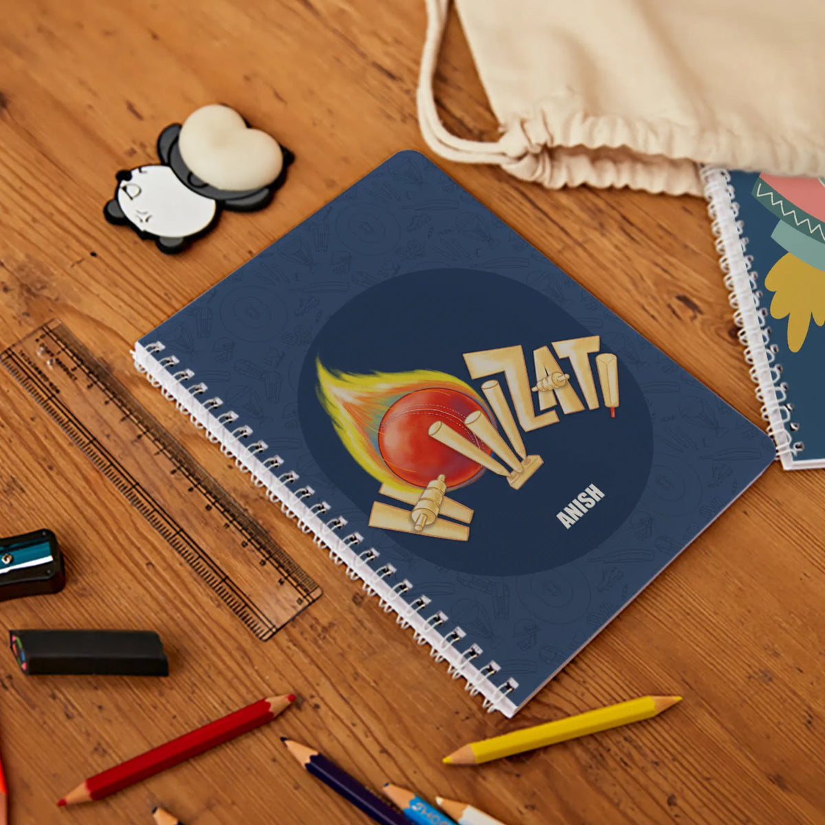 Personalised Cricket Buzz Spiral Notebook for Kids - image 2