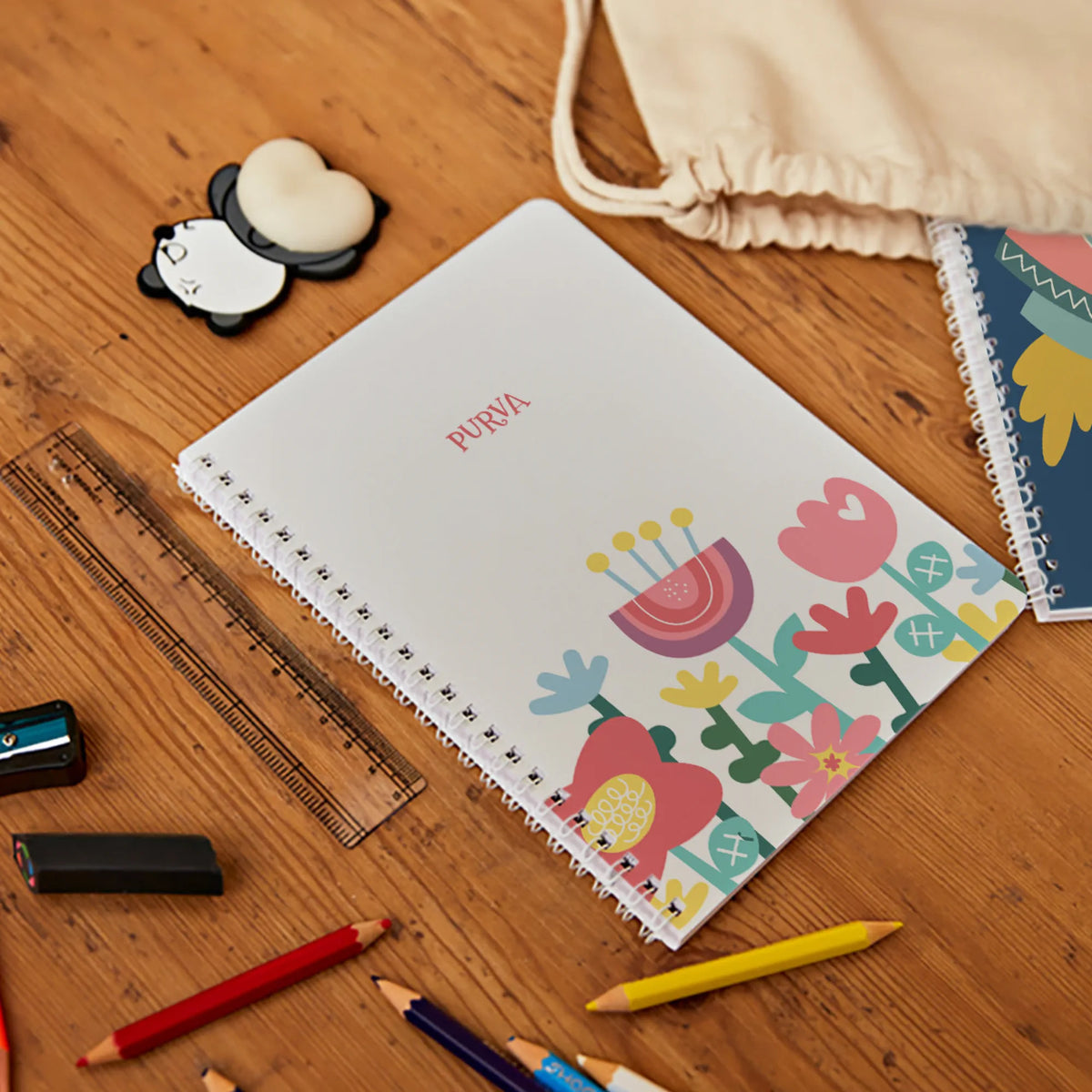 Personalised Flower Power Spiral Notebook for Kids - image 2