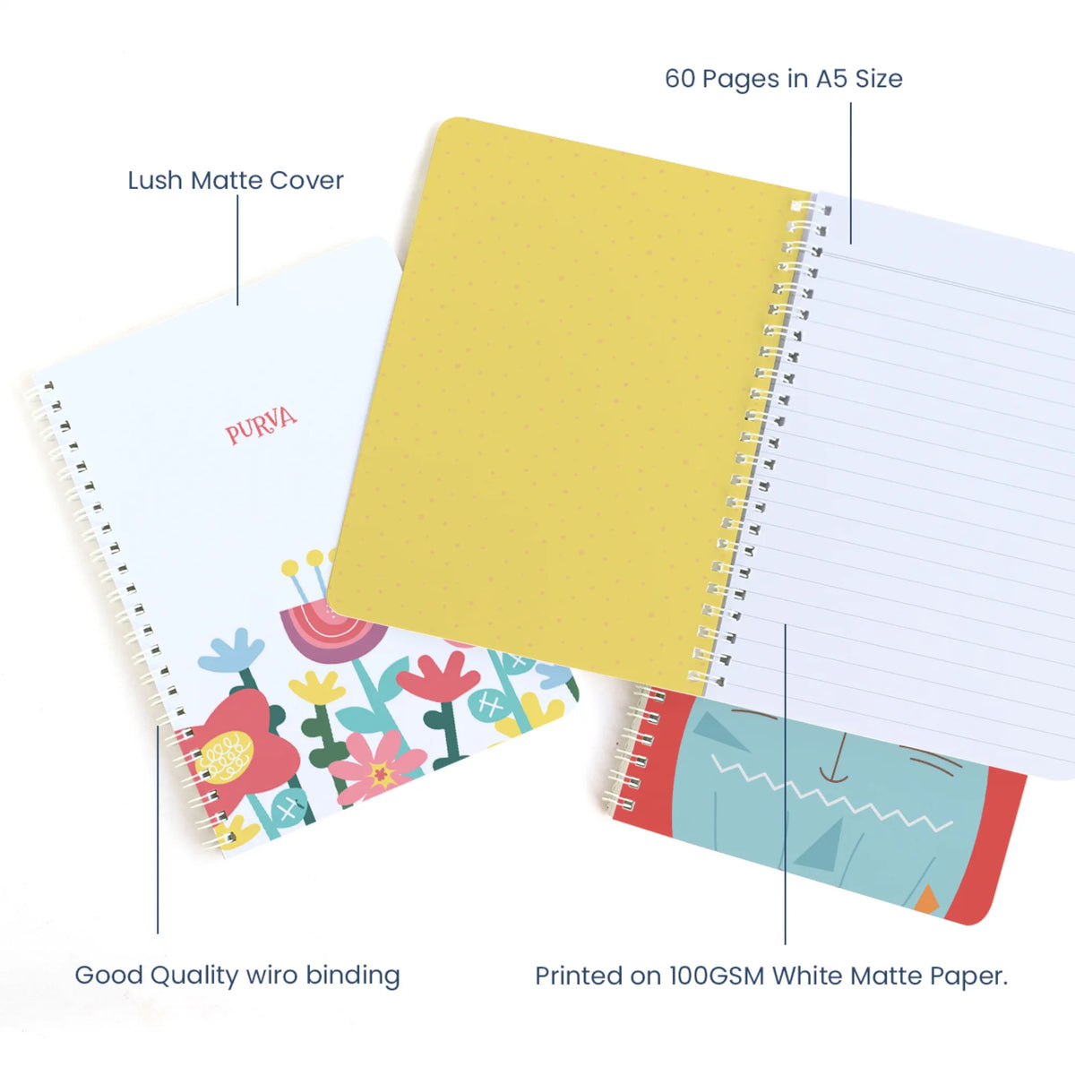 Personalised Flower Power Spiral Notebook for Kids - image 4