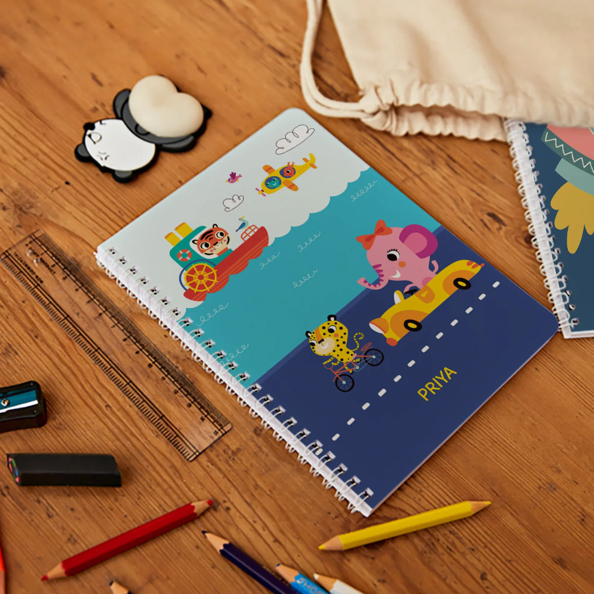 Personalised Let's Travel Spiral Notebook for Kids - image 2