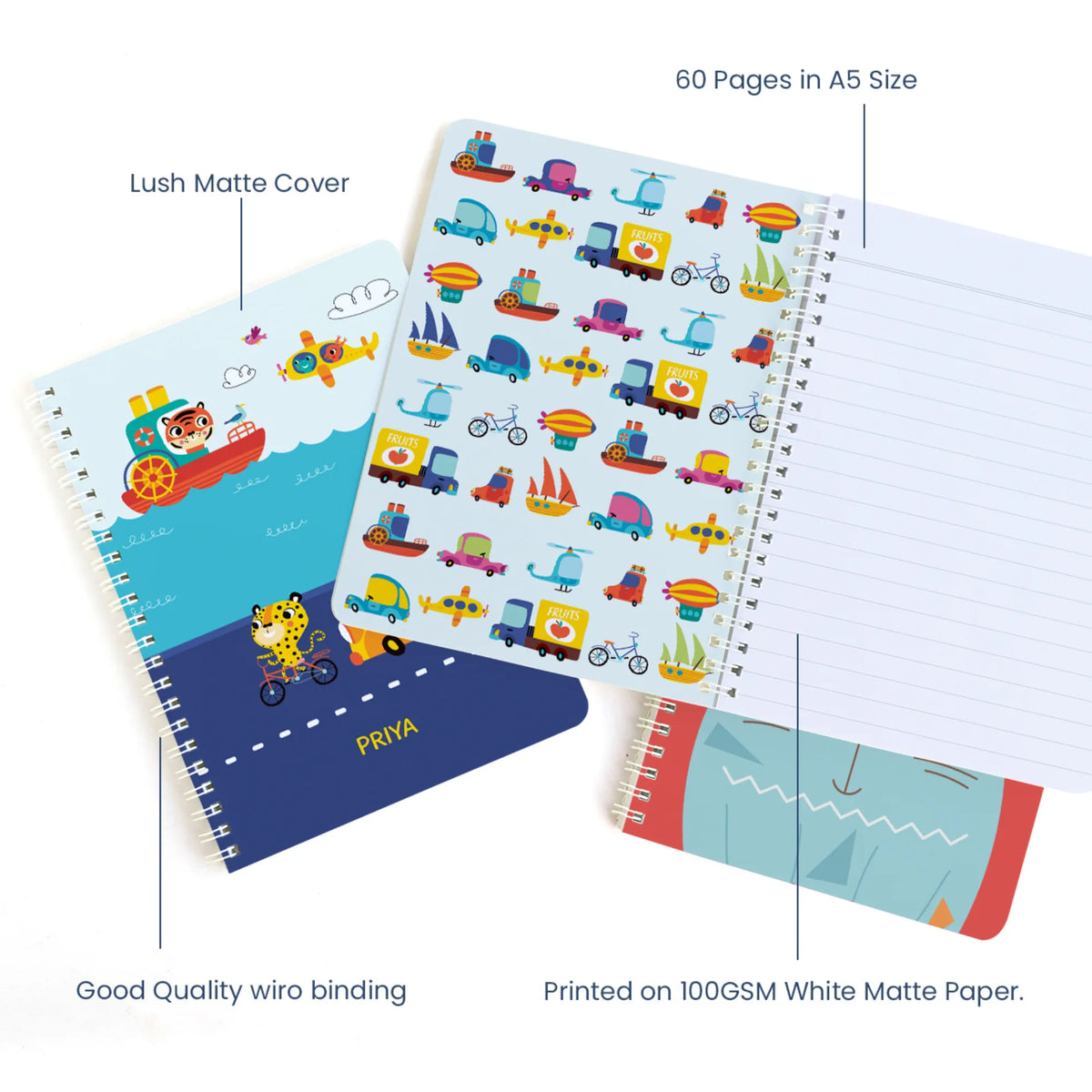 Personalised Let's Travel Spiral Notebook for Kids - image 4