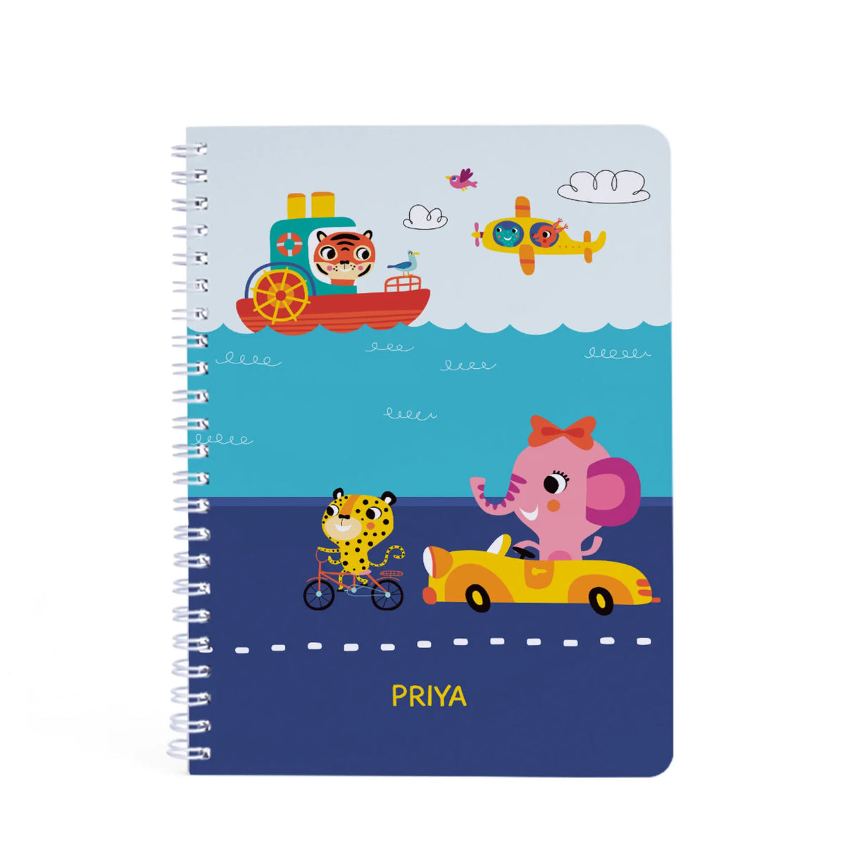 Personalised Let's Travel Spiral Notebook for Kids - image 1