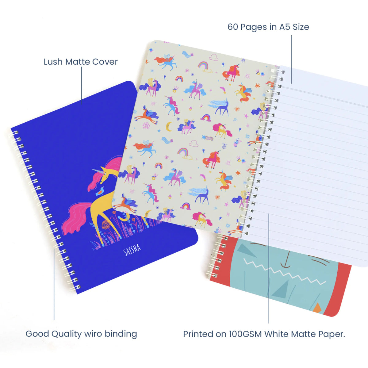 Personalised Magical Unicorn Spiral Notebook for Kids - image 4