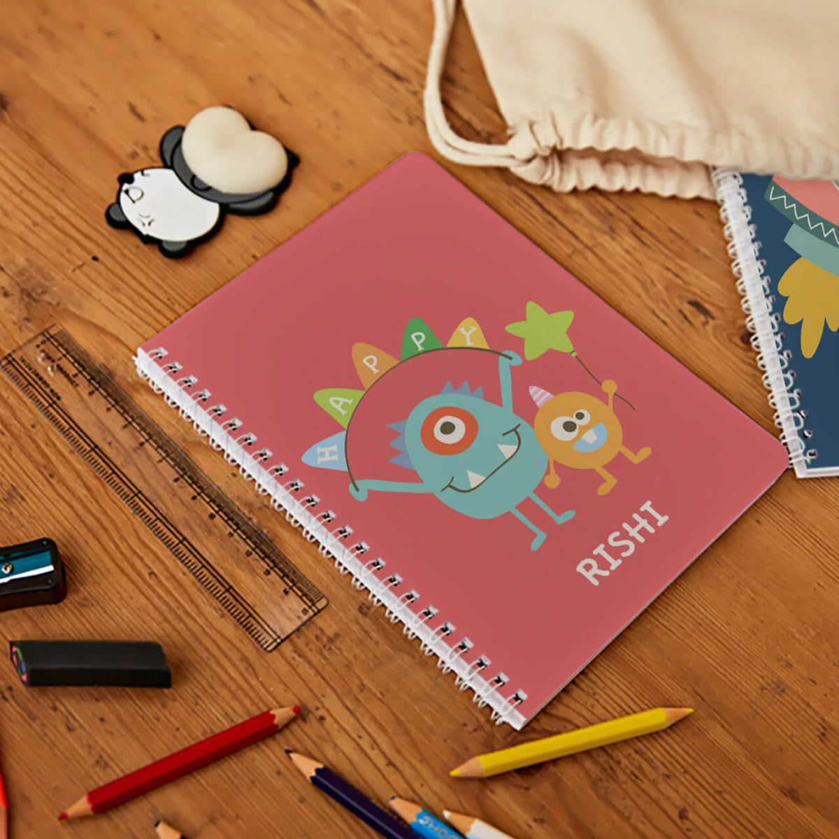 Personalised Monster Party Spiral Notebook for Kids - image 2