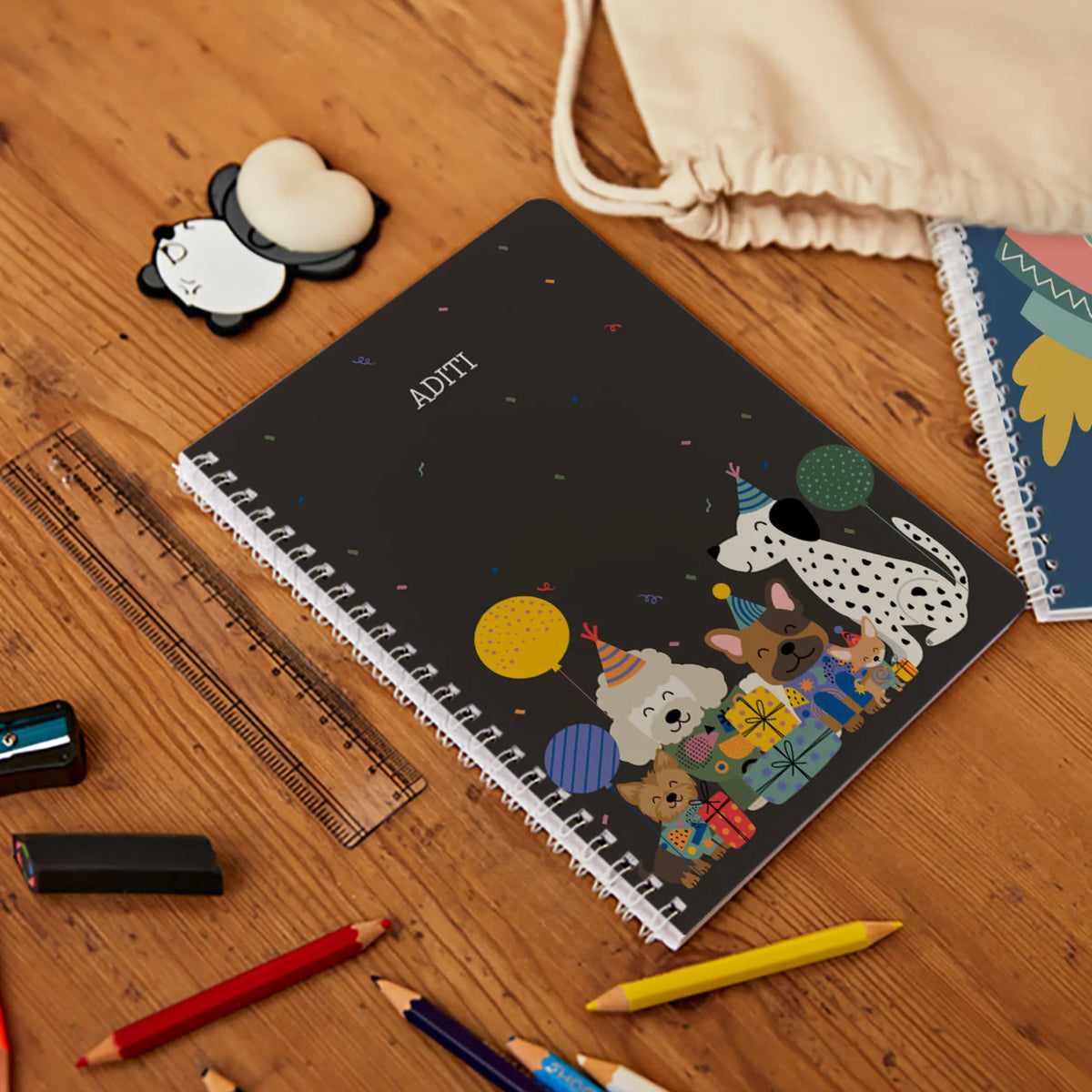 Personalised Paw Party Spiral Notebook for Kids - image 2