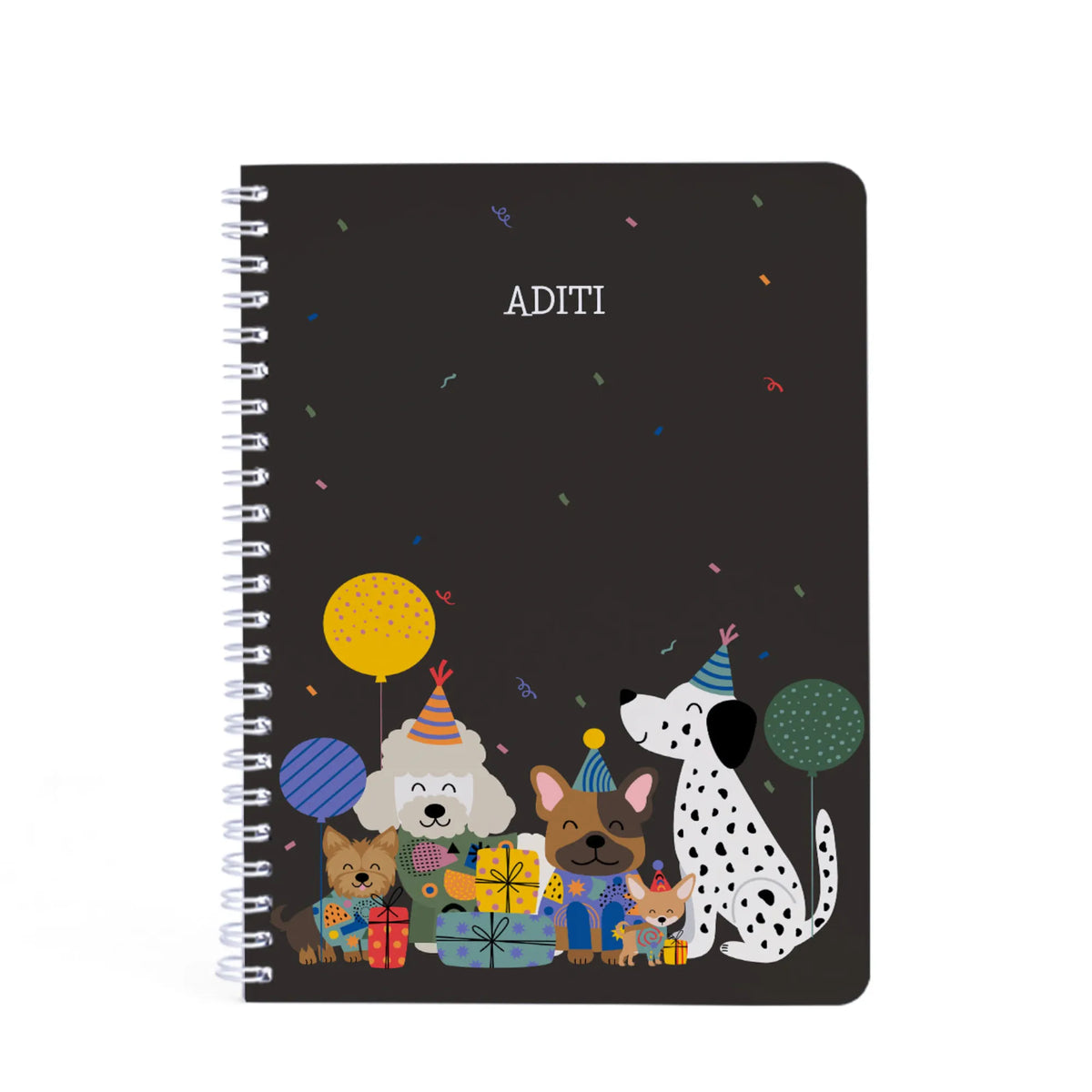 Personalised Paw Party Spiral Notebook for Kids - image 1