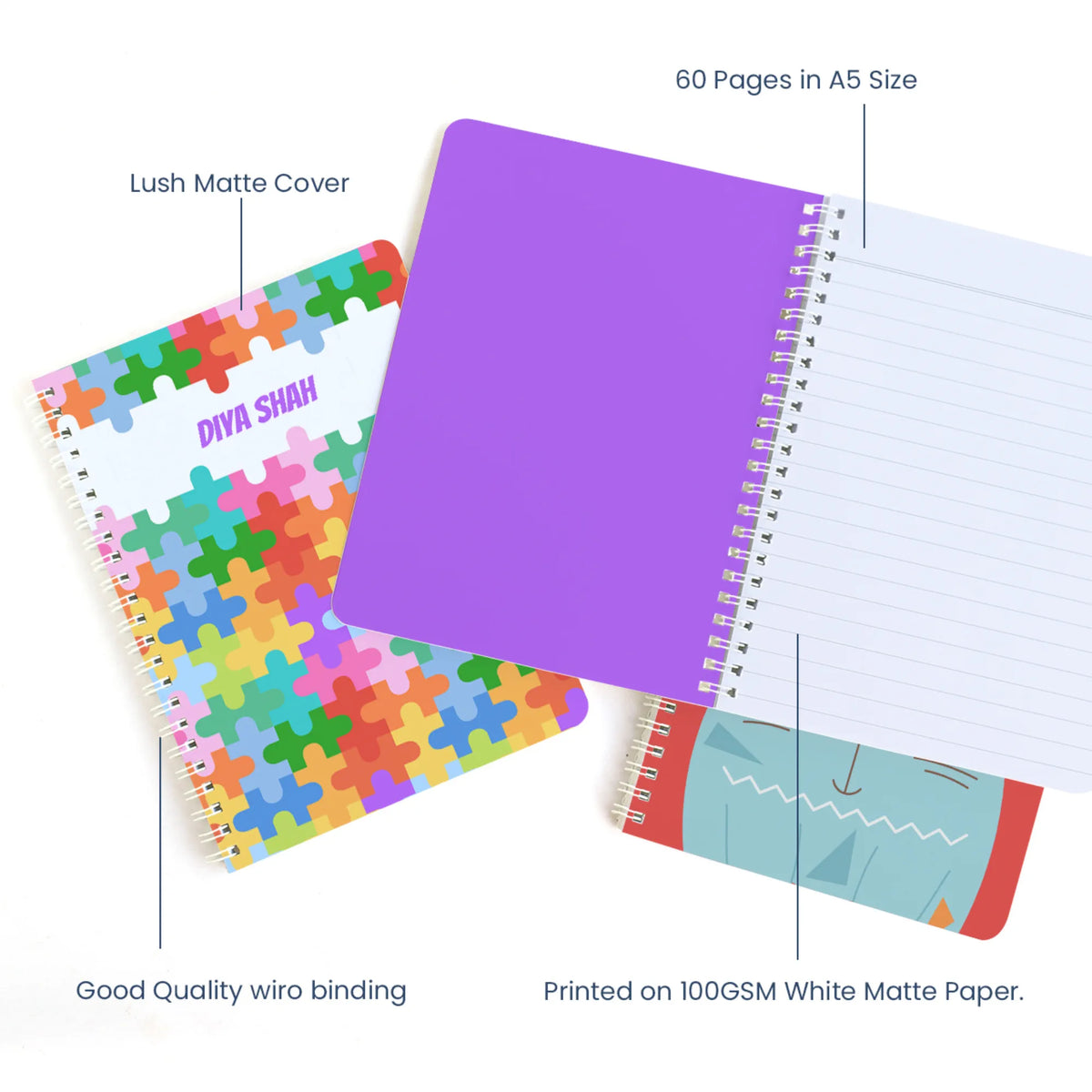 Personalised Puzzle Pop Spiral Notebook for Kids - image 4