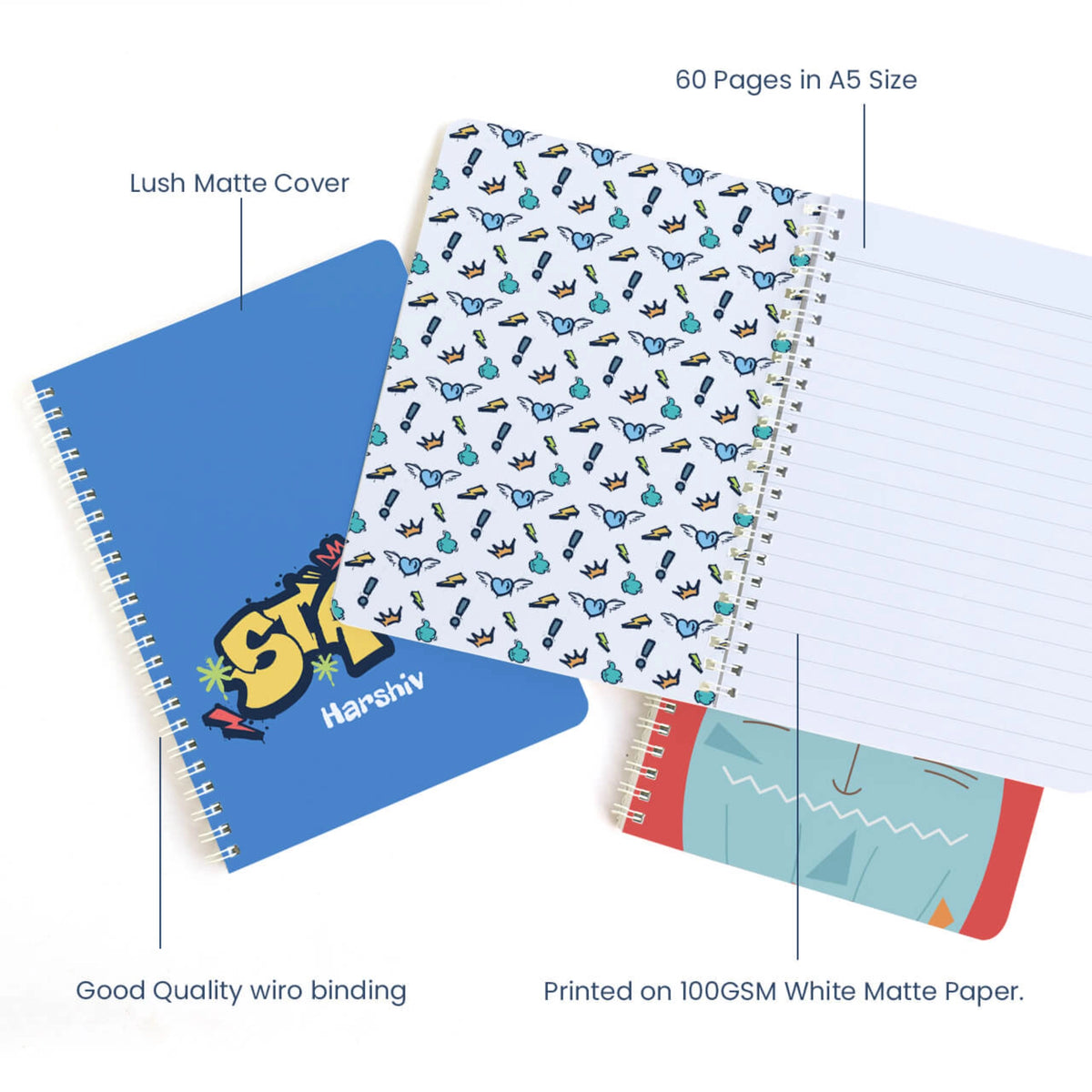Personalised Rising Stars Spiral Notebook for Kids - image 4